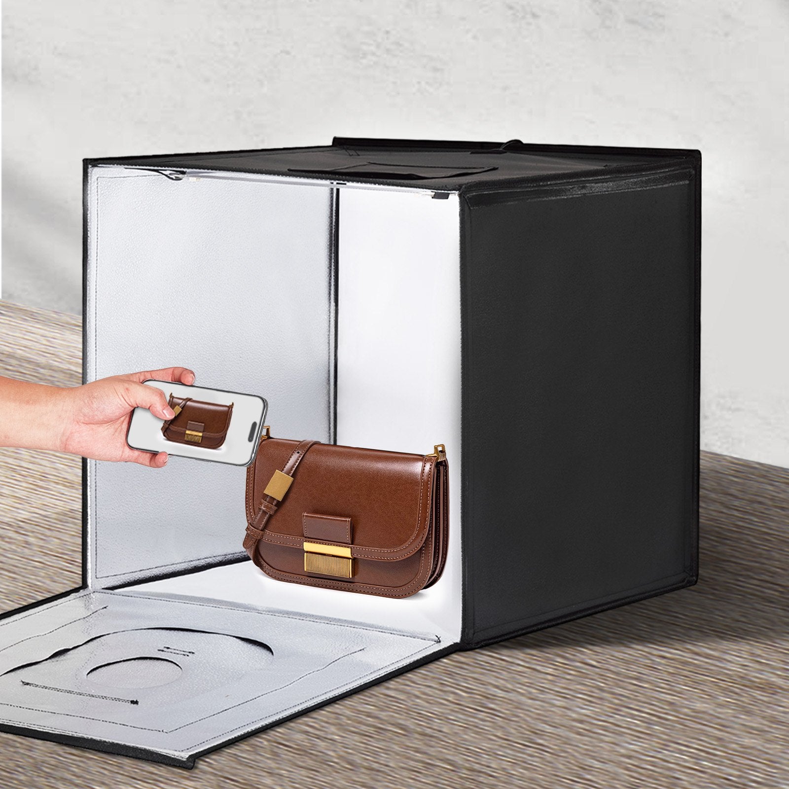 VEVOR Photo Studio Light Box 3000-5600K Adjustable 3 Color Temperatures, 50.5 x 48.5 x 49.5 cm