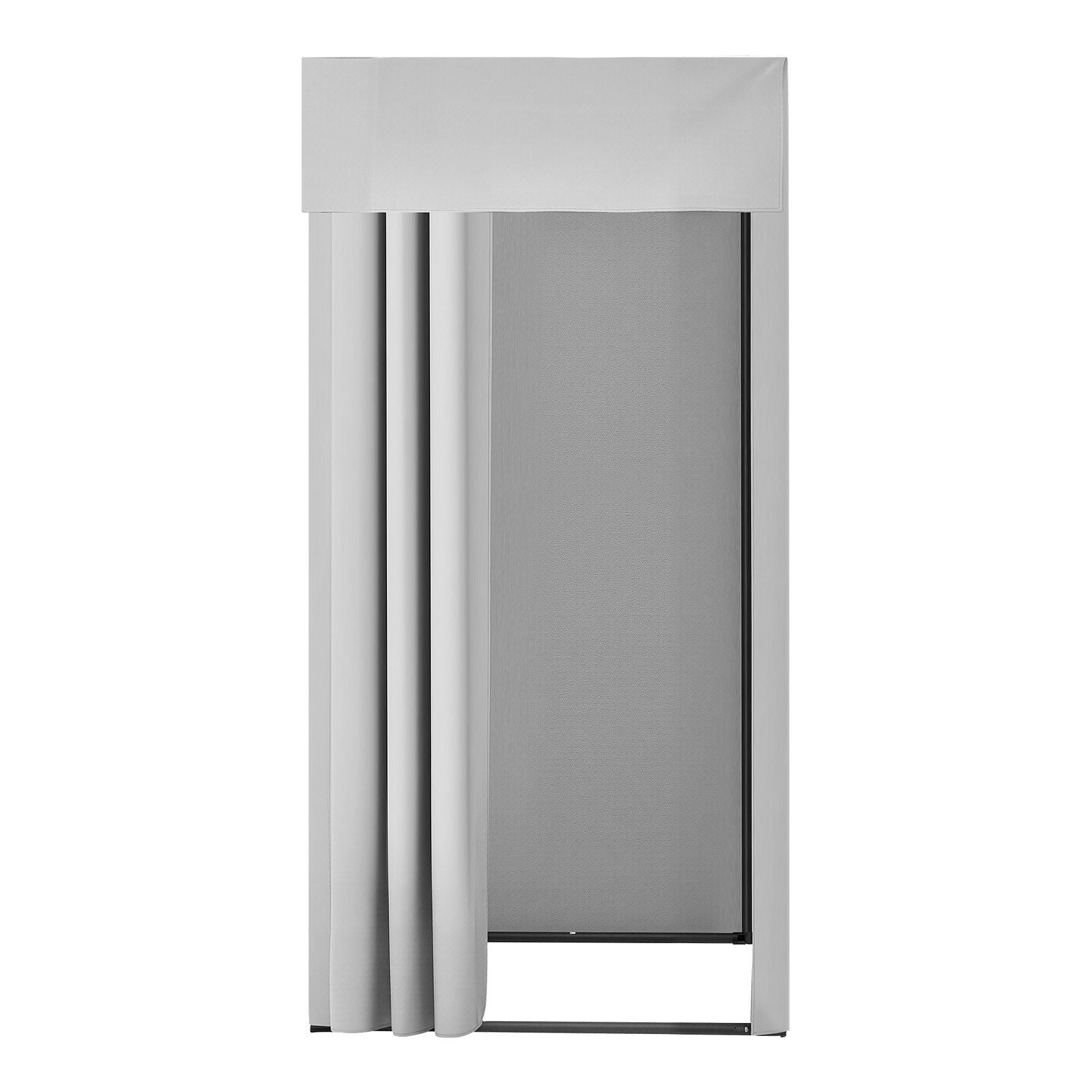 Fitting Room, Dressing Room with Thick Polyester Curtains, Privacy Space with Shading Curtain and a Hook, for Boutique, Mall, Tailor's Store & Outdoor 99 x 99 x 198 cm (Black and Gray-White)