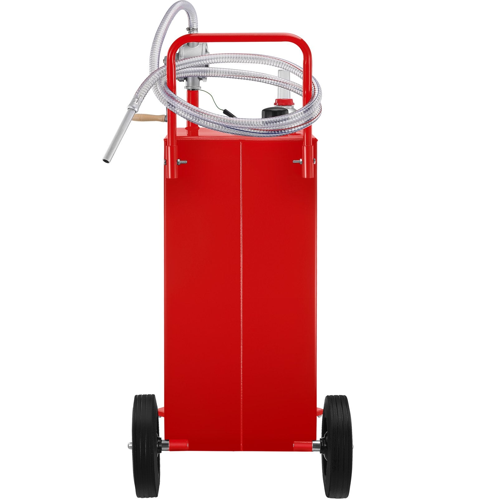 VEVOR 114L Fuel Caddy, Gas Storage Tank & 4 Wheels, with Manuel Transfer Pump, Gasoline Diesel Fuel Container for Cars, Lawn Mowers, ATVs, Boats, More, Red