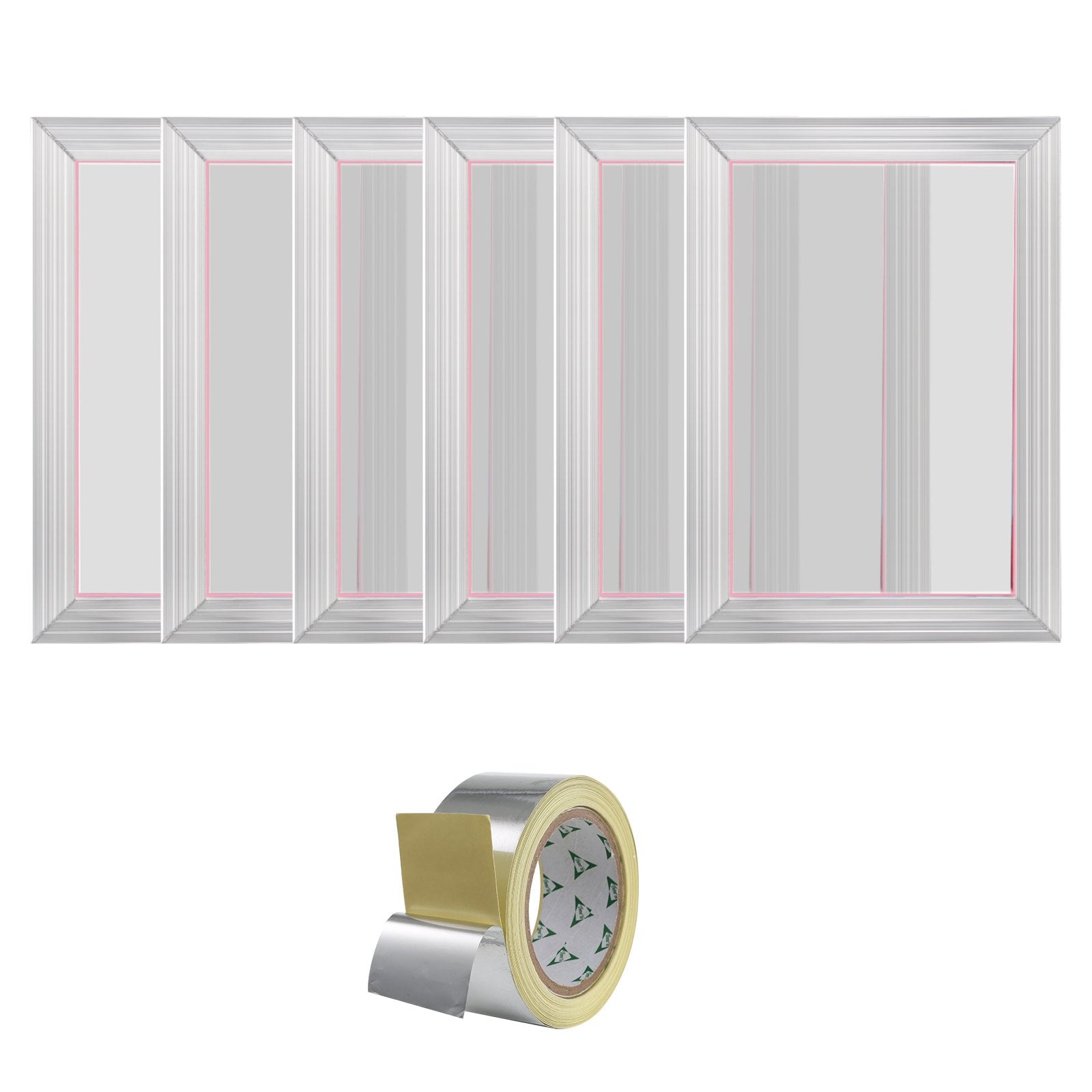 VEVOR Screen Printing Kit, 6 Pieces Aluminum Silk Screen Printing Frames, 25.4 x 35.6 cm Silk Screen Printing Frame with 156 Count Mesh, High Tension Nylon Mesh and Sealing Tape for T-shirts DIY