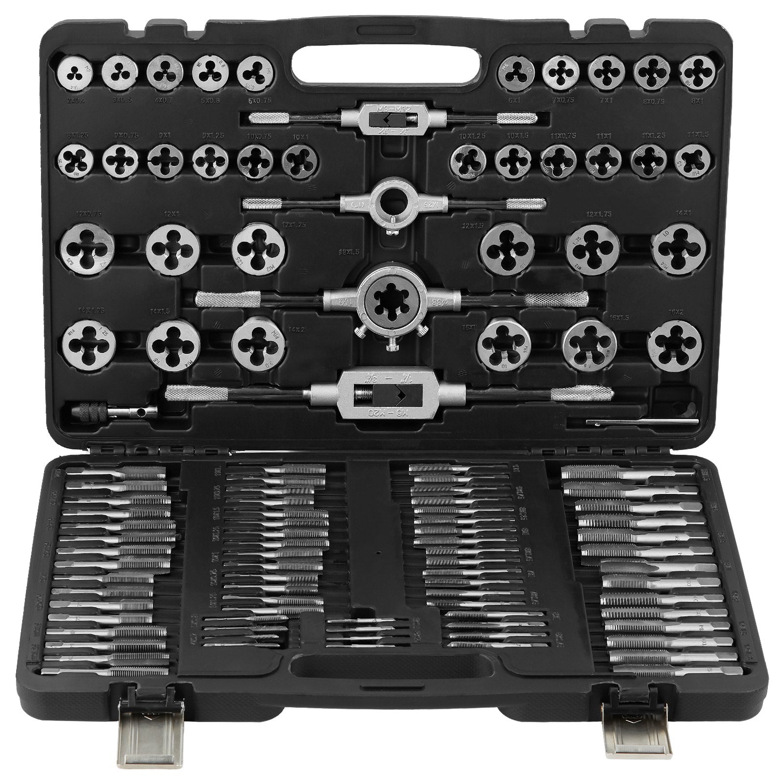 VEVOR Tap and Die Set 110Pcs Metric Size M2 to M18 Bearing Steel Threading Tool