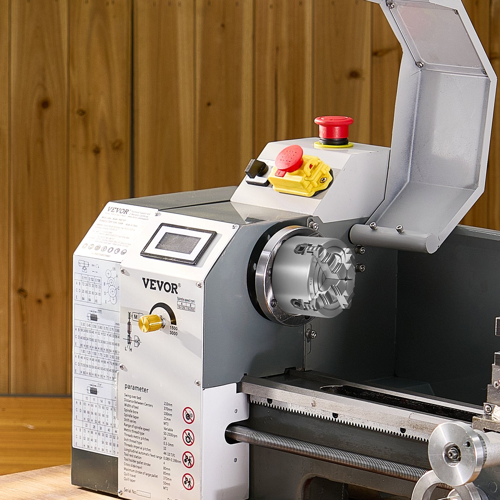 VEVOR 4-Jaw Lathe Chuck, 3 Inch (80 mm), 4-Jaw Chuck, 0.1-3.15 in (5-80 mm) Clamping Range with T-key Fixing Screws Reversible Jaws, HT300 Material, Internal External for Wood Metal Lathe