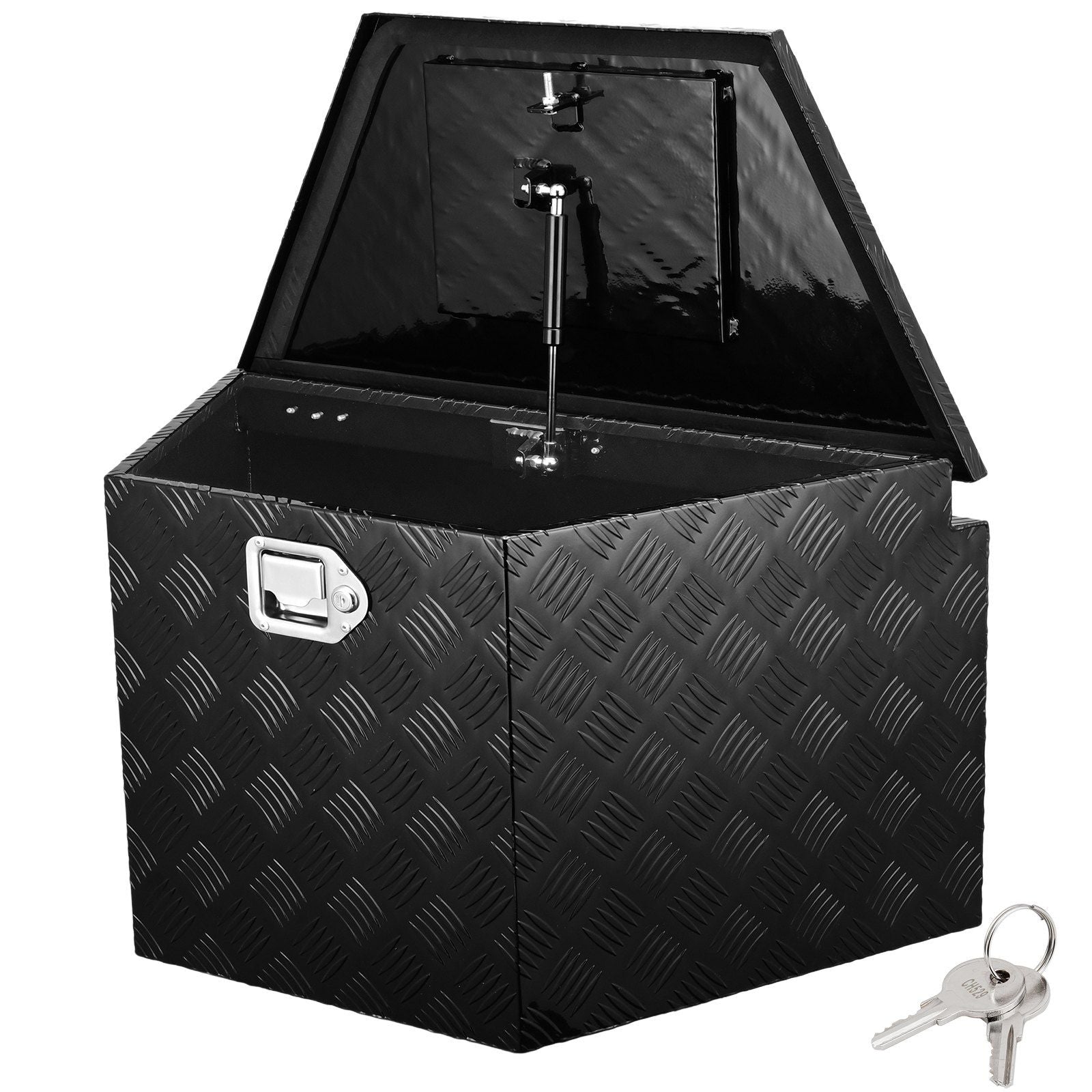 Trailer Tongue Box, Aluminum Alloy Diamond Plate Tongue Box Tool Chest, Heavy Duty Trailer Box Storage with Lock and Keys, Utility Trailer Tongue Box for Pickup Truck, RV, 99.06cmx41.91 cmx30.48