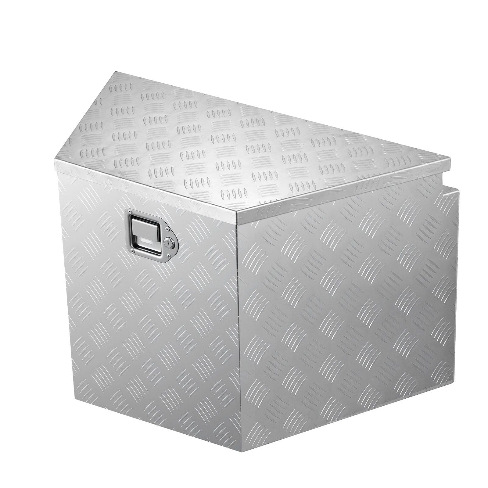 Trailer Tongue Box, 838 x 483 x 457 mm Aluminum Trailer Tongue Tool Box, Heavy Duty Storage Organizer with Lock & Keys, Utility Tool Chest for Pickup Truck Bed, RV, SUV, Off-Road Vehicle, Silver