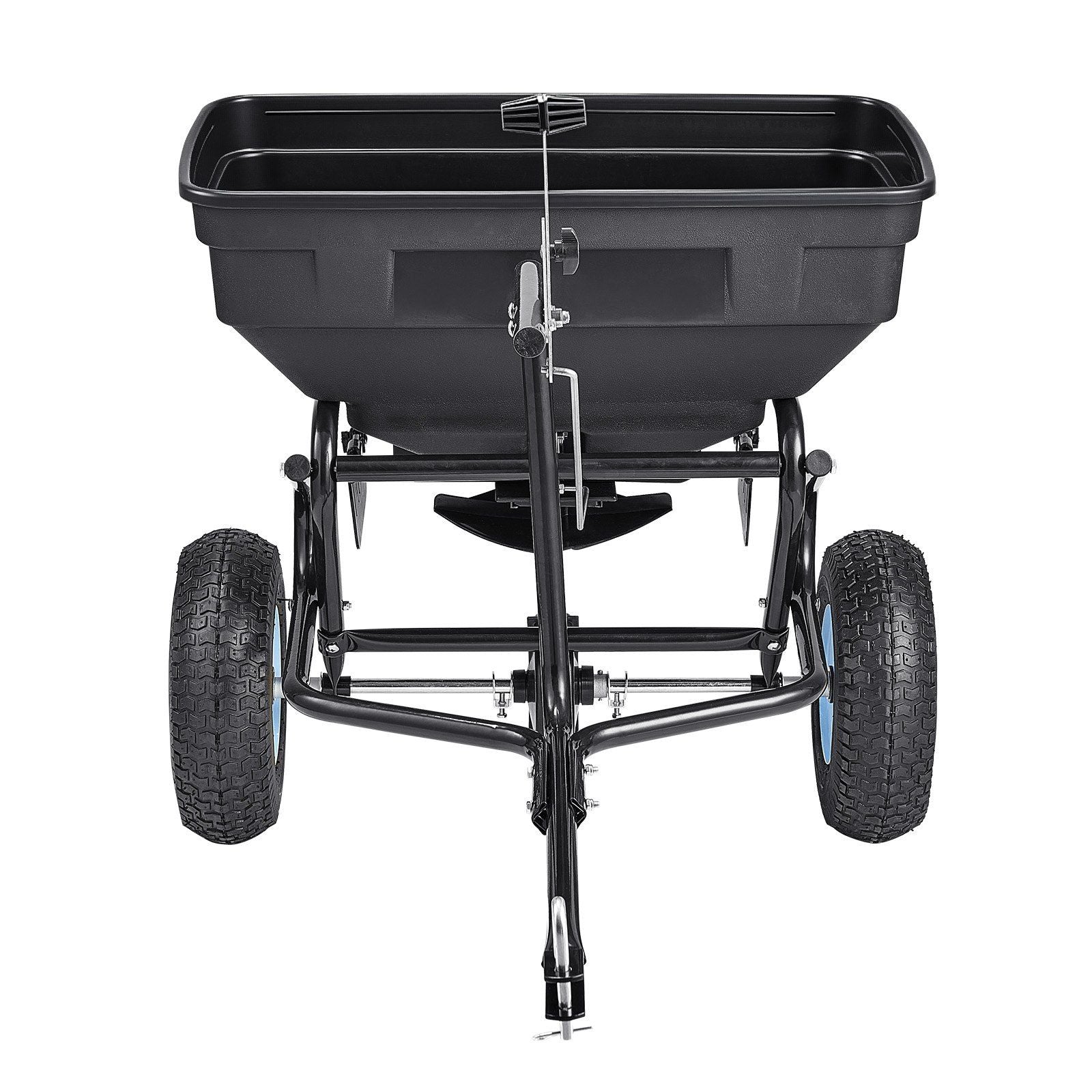 Tow Behind Broadcast Spreader, 130LBS Capacity, Tow/Push Garden Spreader with 13 in Tires, 30 Adjustable Setting & 9.8 ft Spreading Width, Lawn Spreaders for Seed, Fertilizer, Salt, Ice Melt