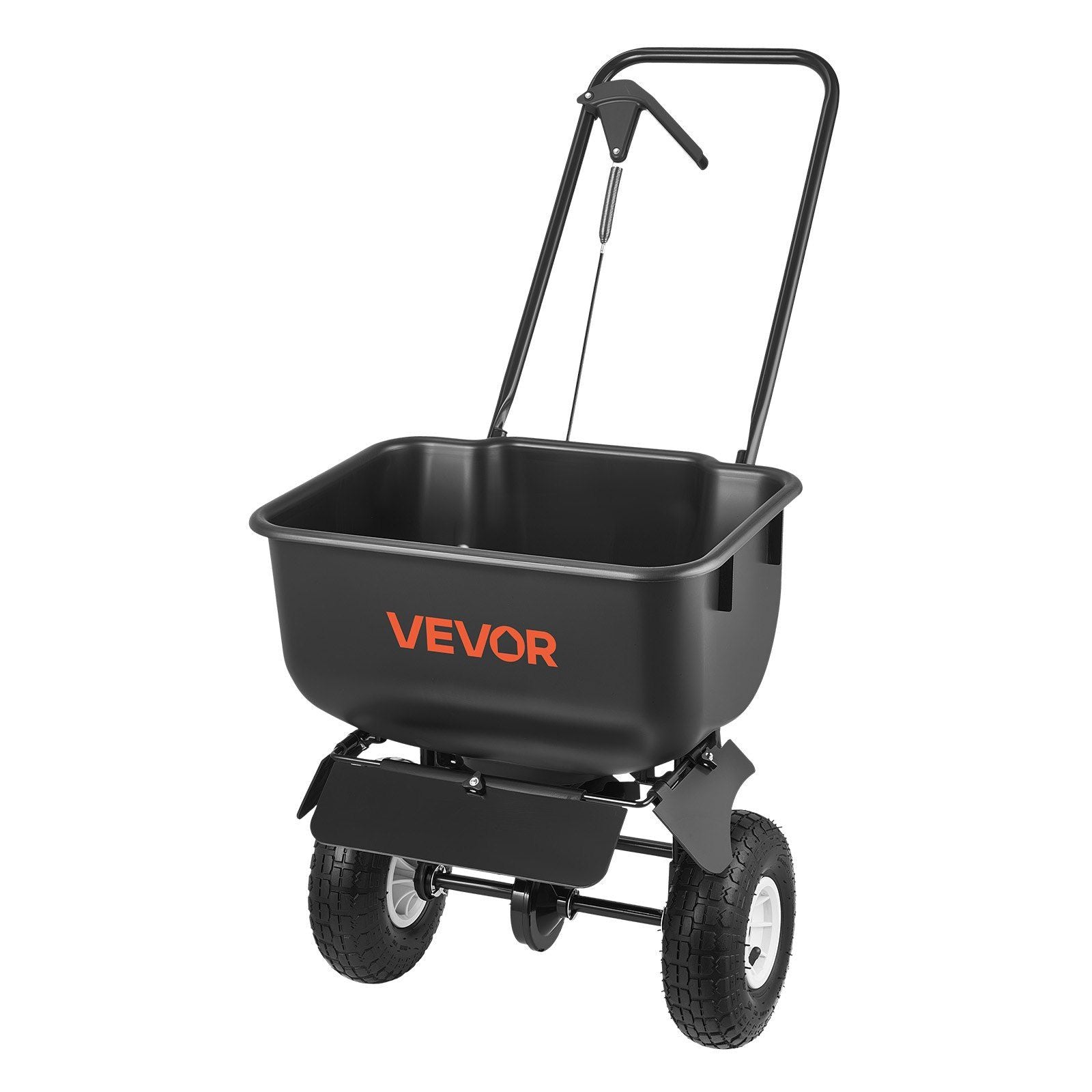 Push Lawn Spreader, 3.6m Spreading Width, Broadcast Spreader with 36.3kg Load Capacity & 10 in All-Terrain Tires, Walk-Behind Garden & Lawn Broadcast Spreaders for Seed Fertilizer, Salt Ice Melt