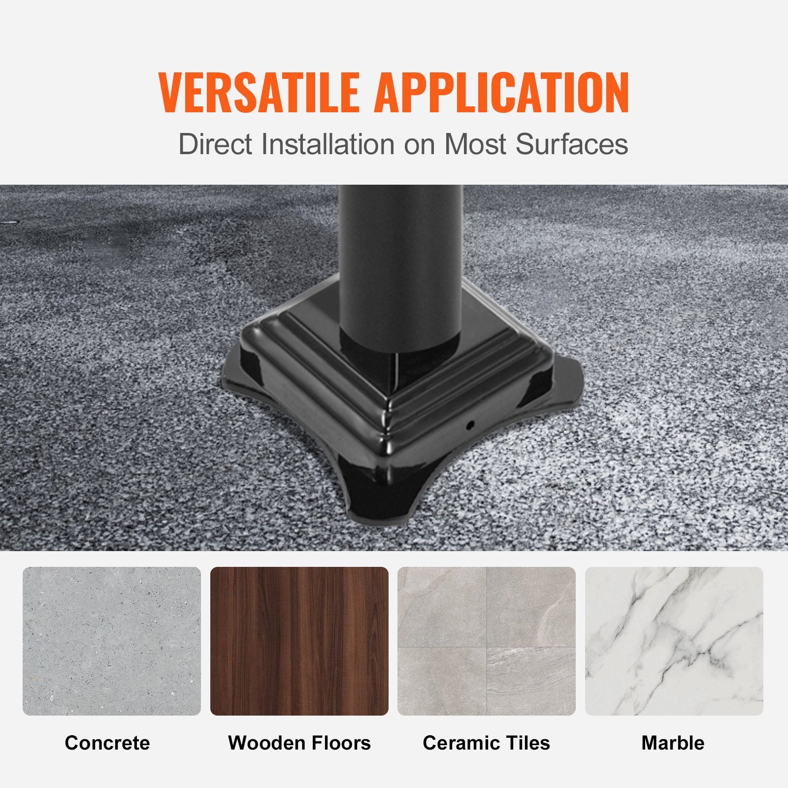 VEVOR 1-3 Step Handrail Railing for Steps Steel 150 kg Capacity with Screw Kit