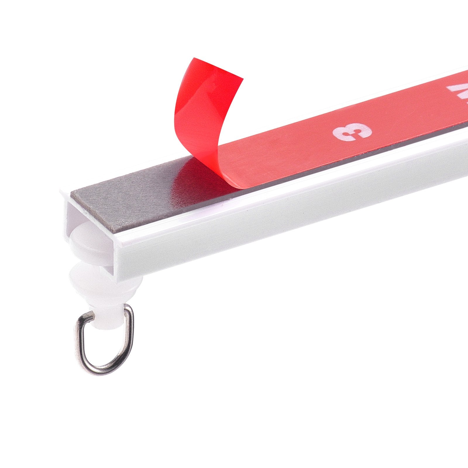 VEVOR Ceiling Curtain Track Set, 9.9 FT/3 Meter, Self Adhesive, No Drill Ceiling Track System for Curtains, Room Divider Curtain Track Ceiling Mounted for Living Room with Hooks and Hardware, White