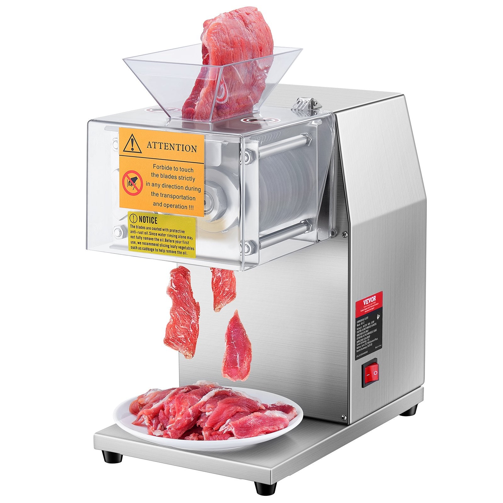 VEVOR Electric Meat Cutter Machine 850W Commercial Meat Slicer Cutting Machine