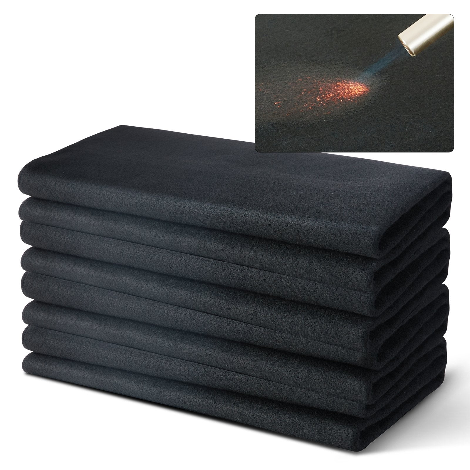 VEVOR Carbon Felt Welding Blanket 4 Pack, 37" x 36" Flame Retardant Welding Blanket, Up To 1800°F Heat Resistant Blanket Set, Cuttable Carbon Fiber Fire Retardant Insulation Welding Mat Pad