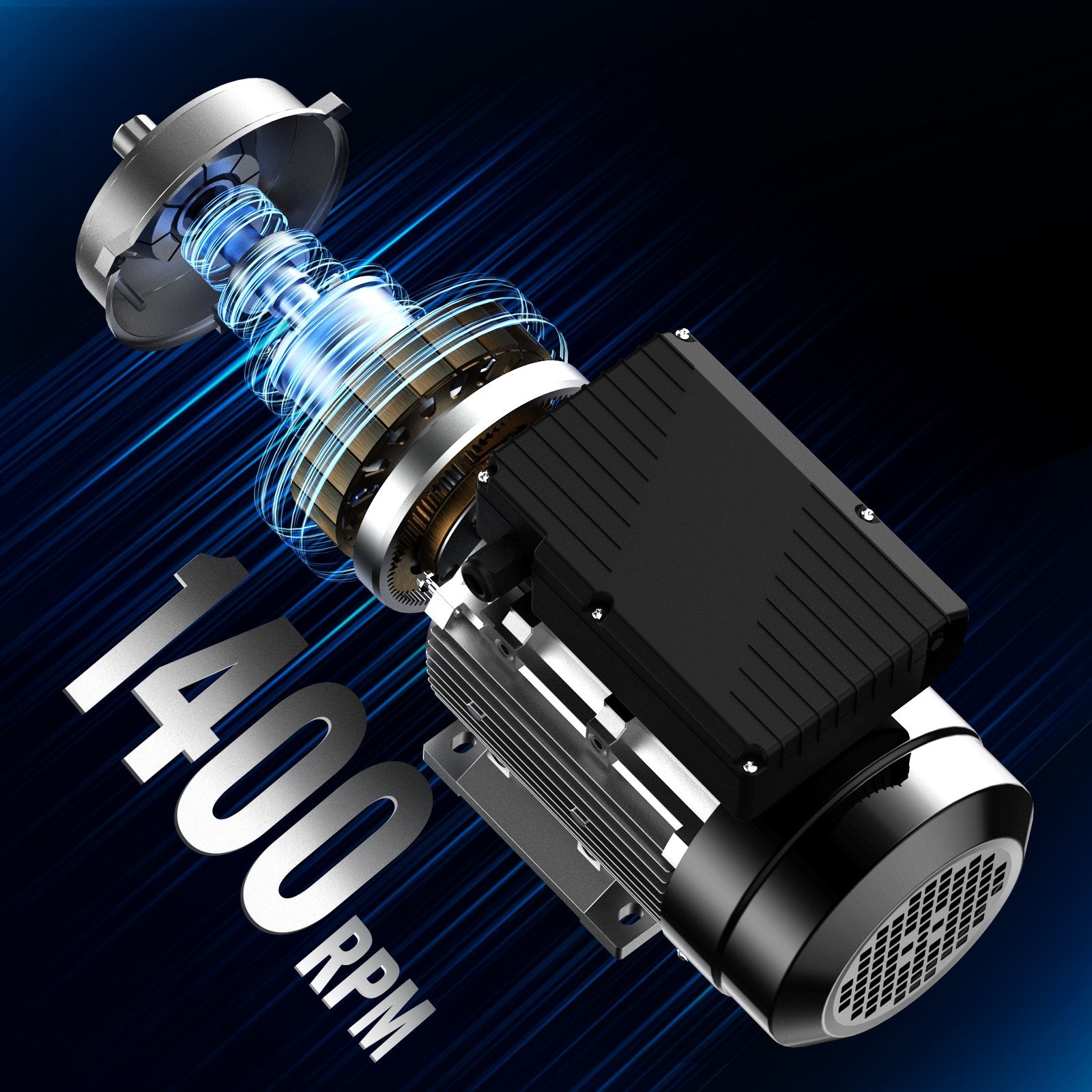 VEVOR 0.75KW Electric Motor 1400 rpm, AC 220~240V 5.45A, 80, B34 Frame, Air Compressor Motor Single Phase, 19mm Keyed Shaft, CW/CCW Rotation for Agricultural Machinery and General Equipment