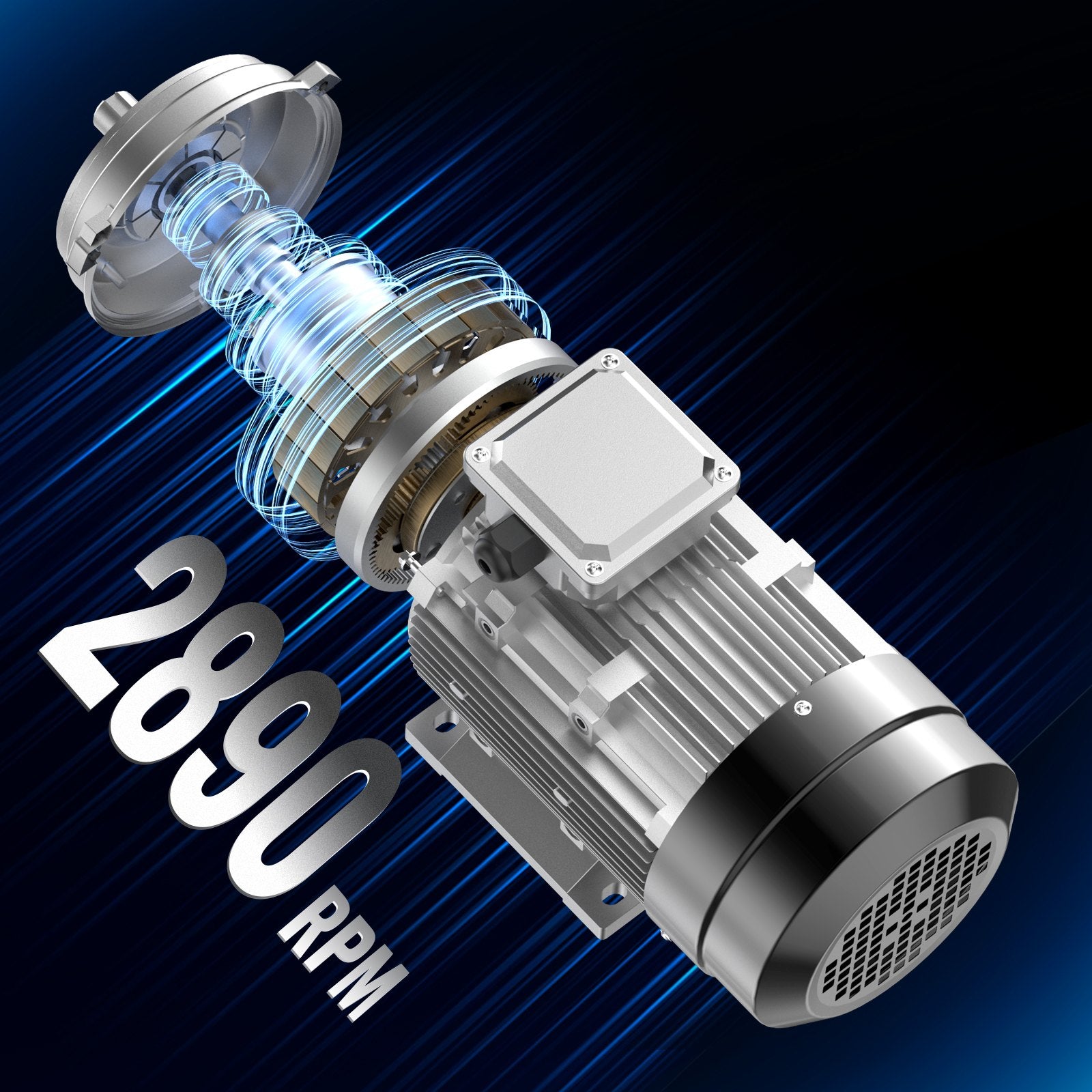 VEVOR 2.2KW Electric Motor 2890 rpm, AC 400V 4.7A, 90L, B3 Frame, Air Compressor Motor 3-Phase, 24mm Keyed Shaft, CW/CCW Rotation for Agricultural Machinery and General Equipment