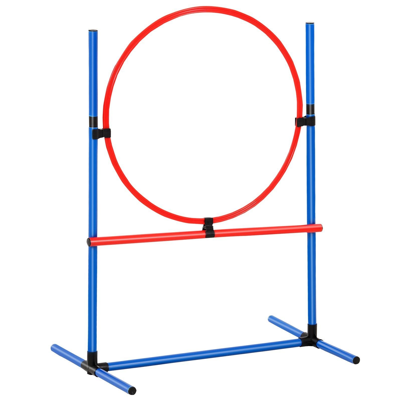 Dog Agility Training Equipment, 5 PCS Set with Adjustable High Hurdles,6 Weave Poles, Tunnel, Jump Ring, Pause Box, Whistle, Foldable Bowl, Puppy Obstacle Course Kit with Storage Bags