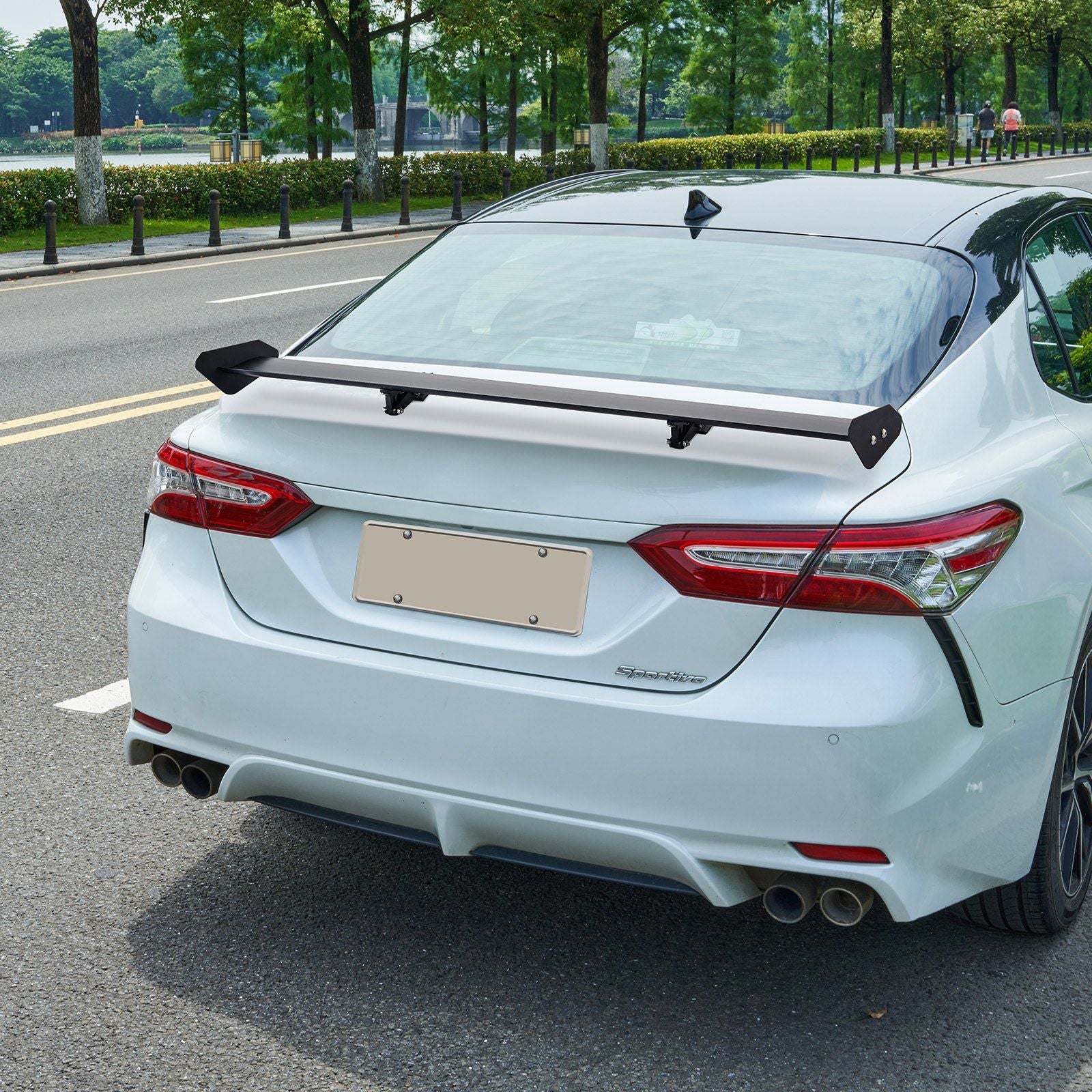 GT Wing Car Spoiler, 43.3 inch Universal Spoiler with Single Deck, Adjustable Lightweight Aluminum, Car Rear Spoiler Wing, Racing Spoiler BGW/JDM Drift Black