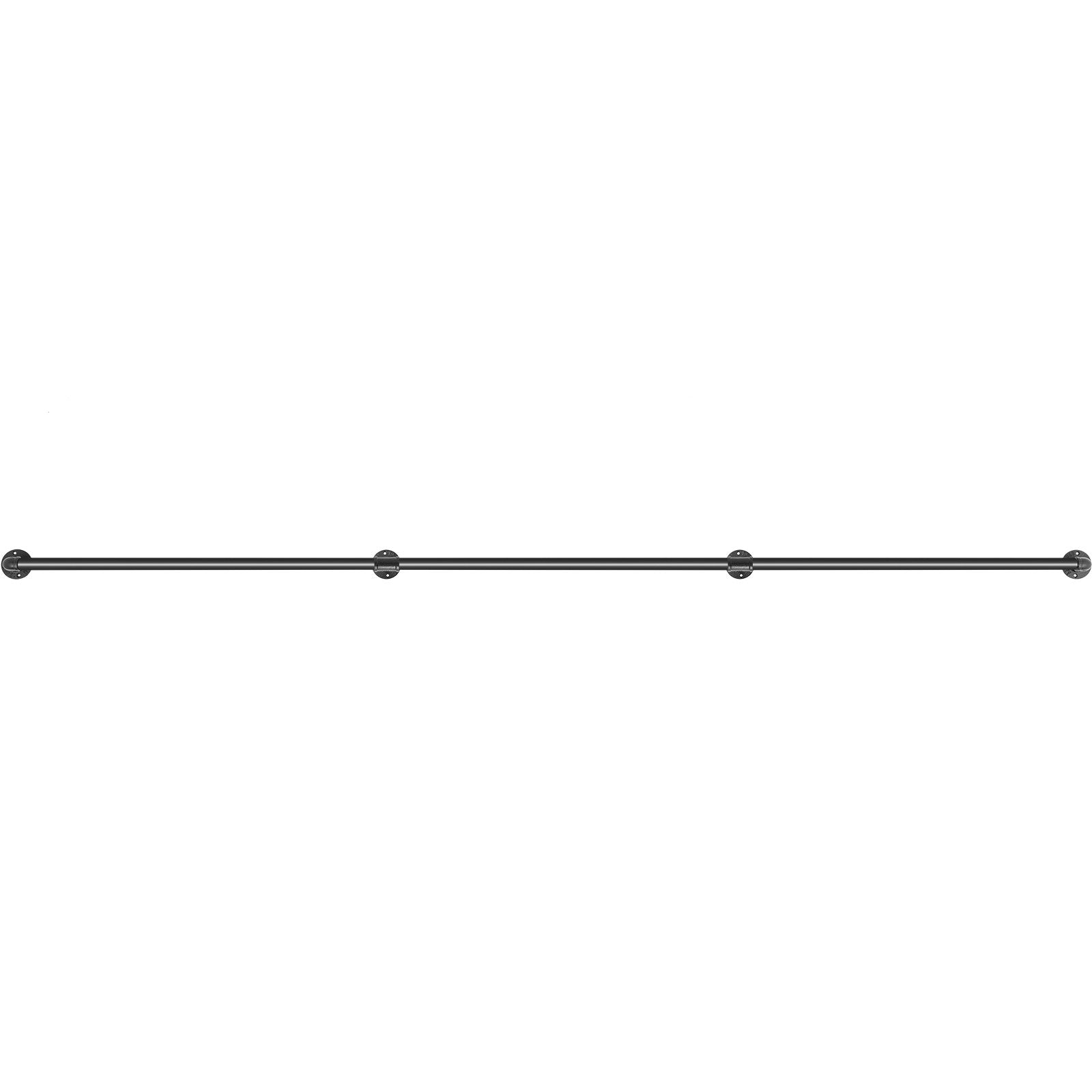 VEVOR Pipe Stair Handrail, 3m Staircase Handrail, 200KG Load Capacity Carbon Steel Pipe Handrail, Industrial Pipe Handrail with Wall Mount Support, Round Corner Wall Handrailing for Indoor, Outdoor