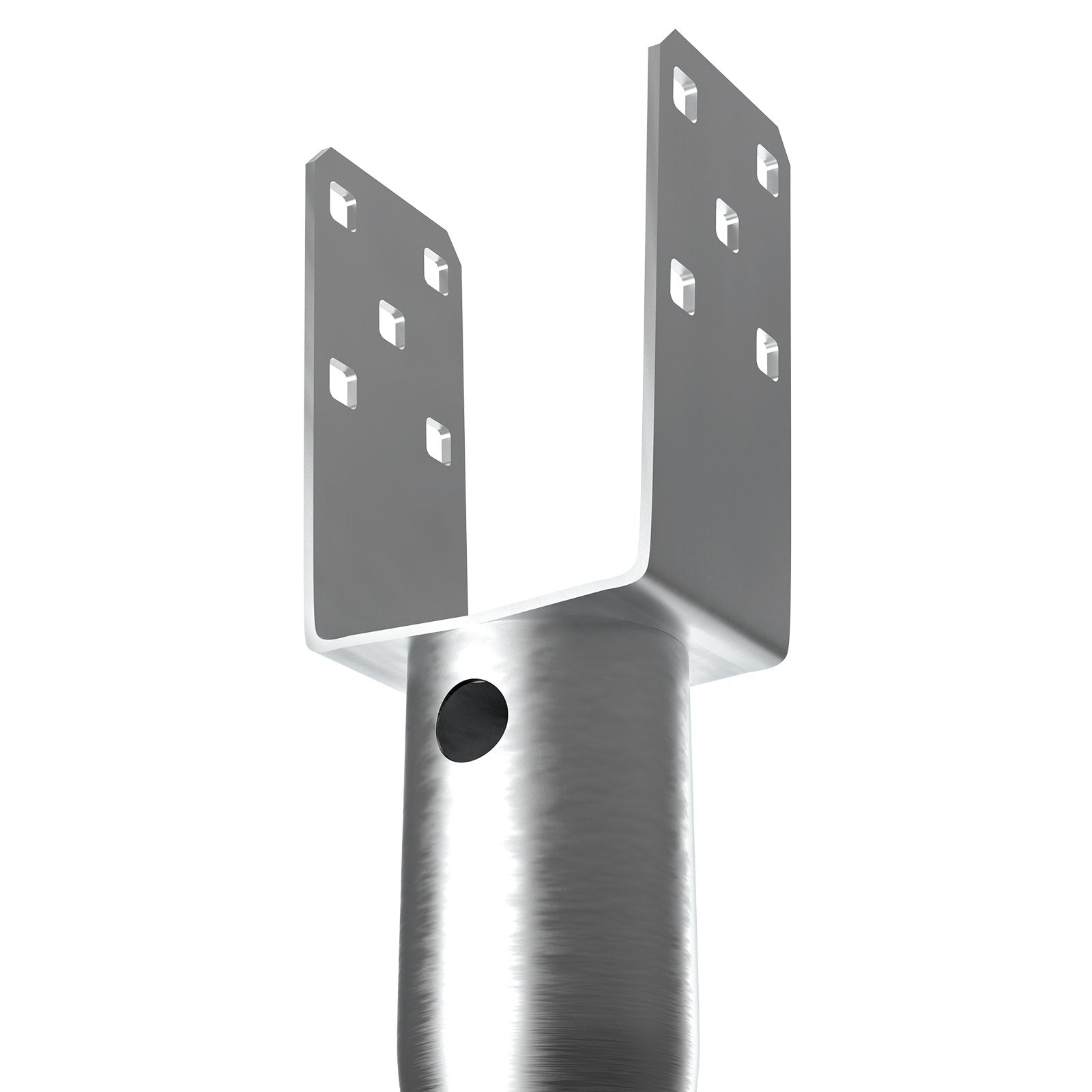 VEVOR No Dig Ground Anchor, 1 Pack 10 x 7 x 70 cm DIY Screw in Post Stake, Includes 6 Lag Bolts & a Rebar, U-Shape Heavy Duty Steel Post Holder, Great for Mailbox Posts and Fence Posts