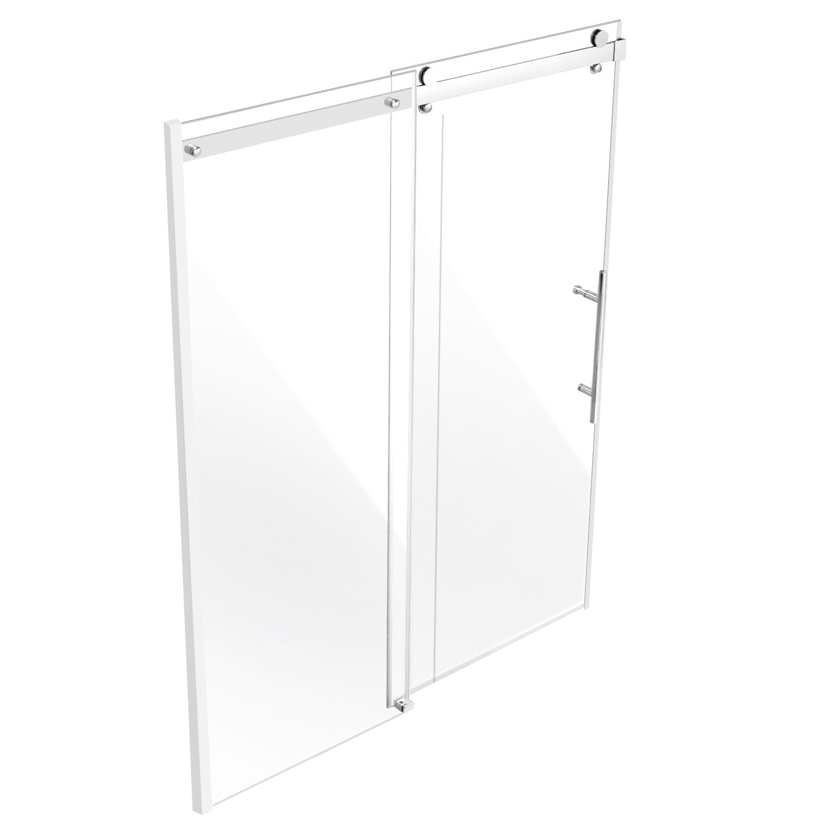 VEVOR Frameless Shower Door 58-59" x 75" SGCC Tempered Glass 5/16" Chrome