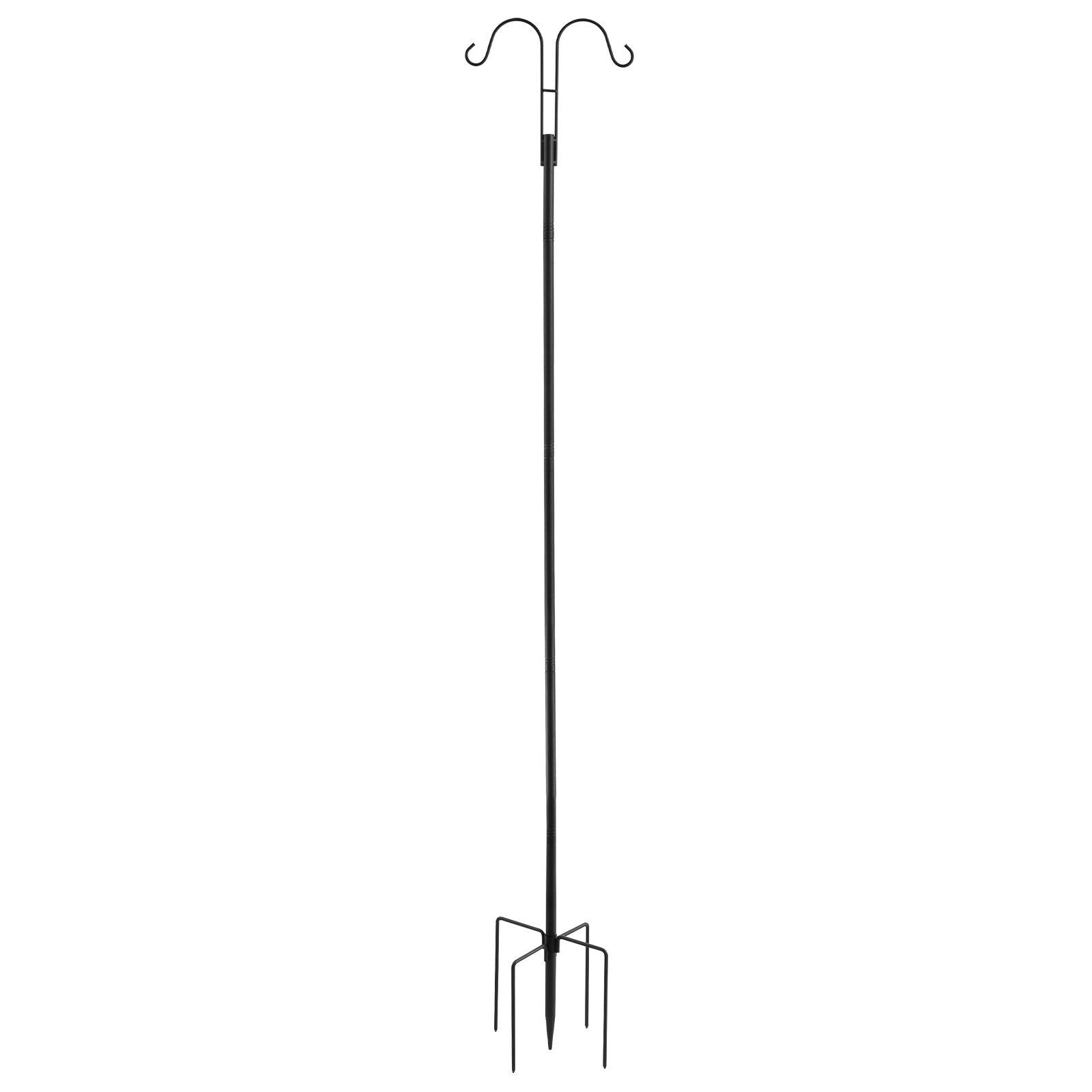 Double Shepherds Hooks for Outdoor, 8 Pack 1950 mm Heavy Duty Bird Feeder Pole, 19 mm Thick Garden Hooks for Hanging Hummingbird Feeder, Plant Baskets, Solar Light Lanterns,Wind Chimes