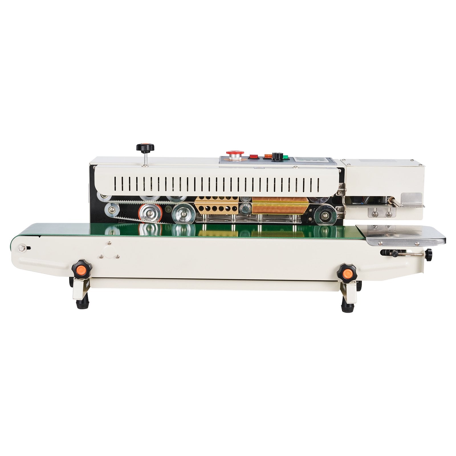 VEVOR Continuous Bag Band Sealing Machine, 6-12 mm Seal Width, Horizontal Band Sealer Machine with Digital Temperature Control, Bag Sealer for 0.02-0.8 mm Plastic Bags Films with Inflation Function