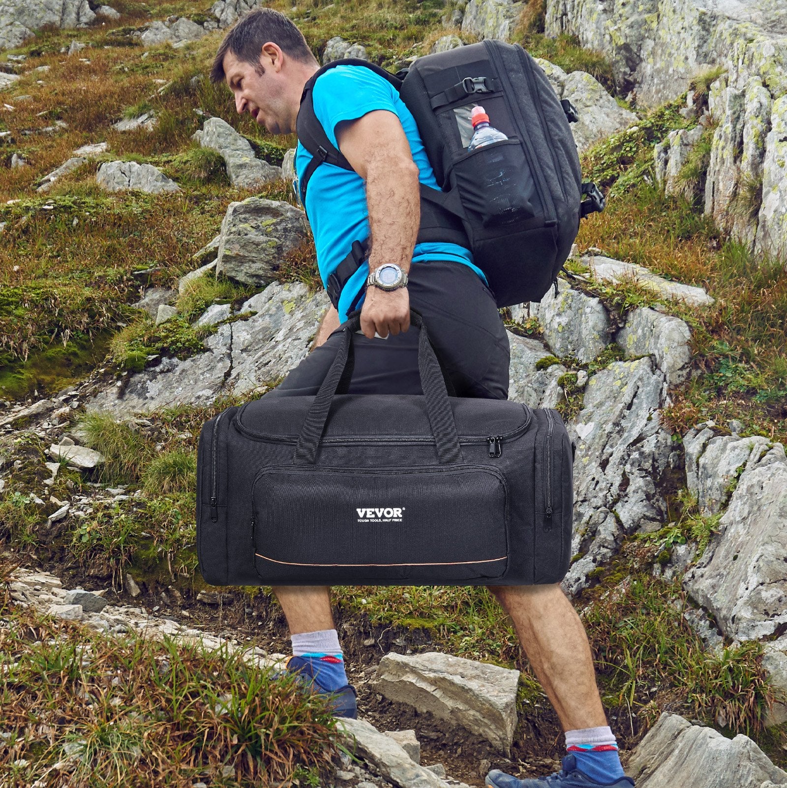 VEVOR Telescope Case, 560 mm, Telescope Storage Bag with Fixed Buckles, Multi-Pocket & Detachable Divider for Telescope, Shock-Absorbent Telescope Carrying Case to Easily Secure Optical Tube & Tripod