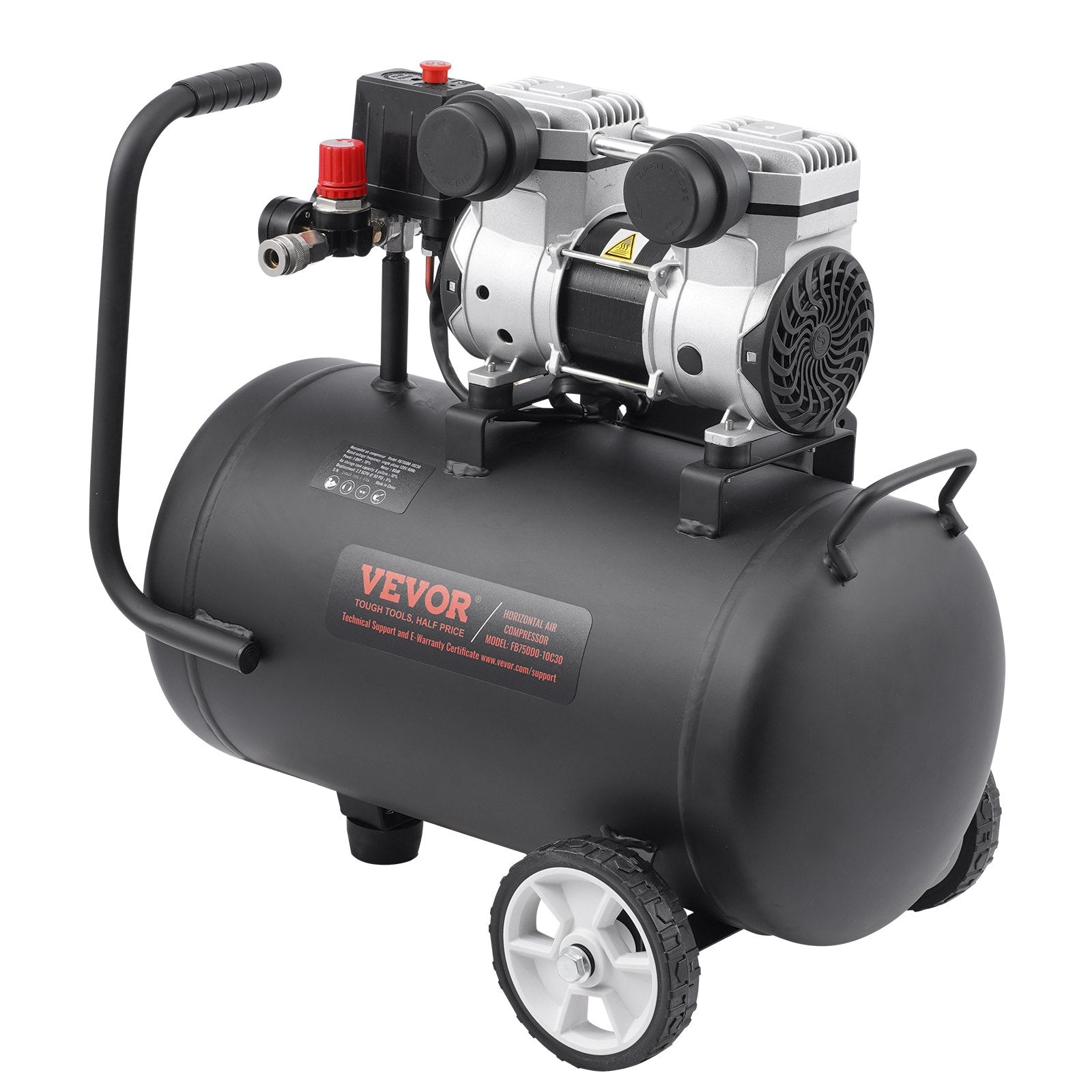 VEVOR Air Compressor Compact Portable Oil Free Compressor 30L 90 PSI