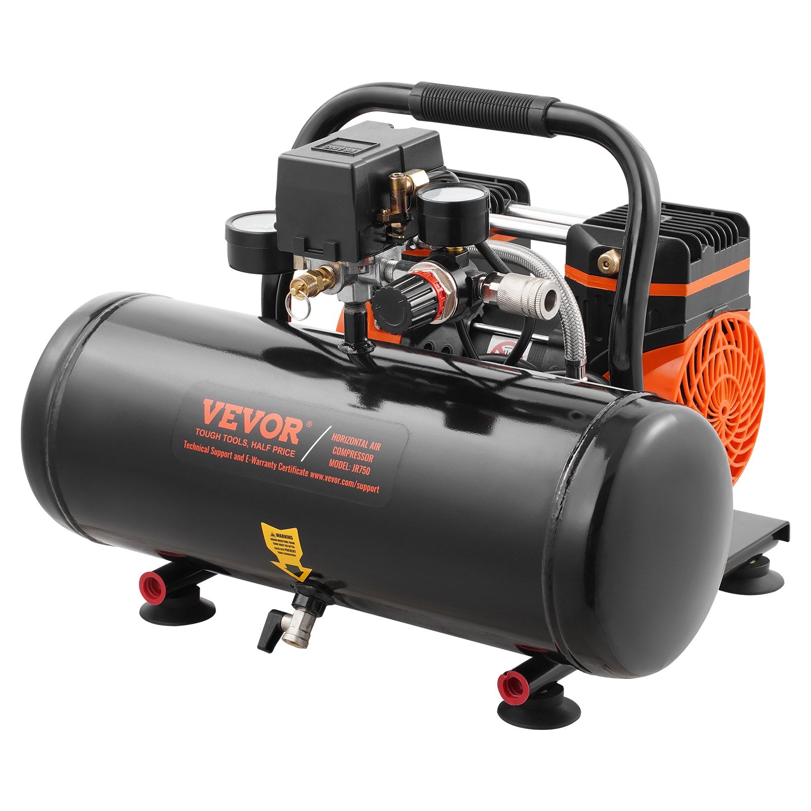 VEVOR Air Compressor Compact Portable Oil Free Compressor 8L 8bar