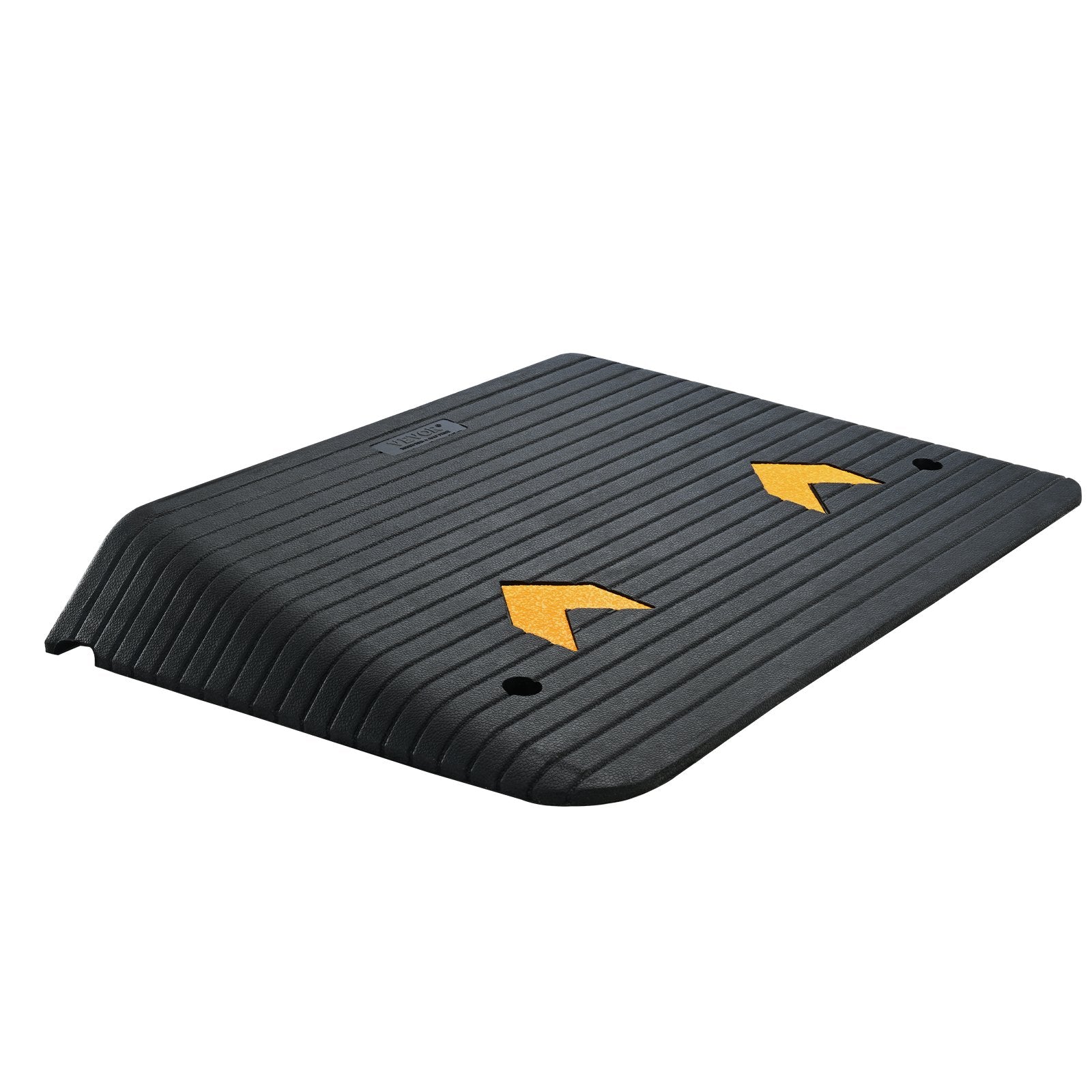 VEVOR Upgraded Rubber Threshold Ramp, 10.2 cm Rise Door Ramp with 1 Channel, Natural Rubber Car Ramp with Non-Slip Textured Surface, 15 tons Load Capacity Curb Ramp for Wheelchair and Scooter