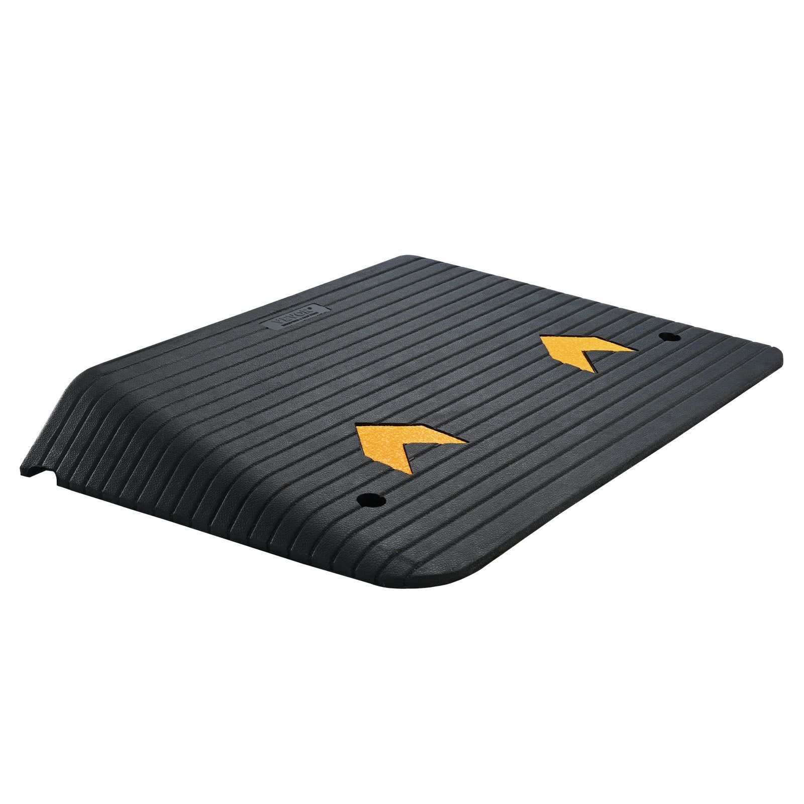 VEVOR Upgraded Rubber Threshold Ramp, 10.2 cm Rise Door Ramp with 1 Channel, Natural Rubber Car Ramp with Non-Slip Textured Surface, 15 tons Load Capacity Curb Ramp for Wheelchair and Scooter