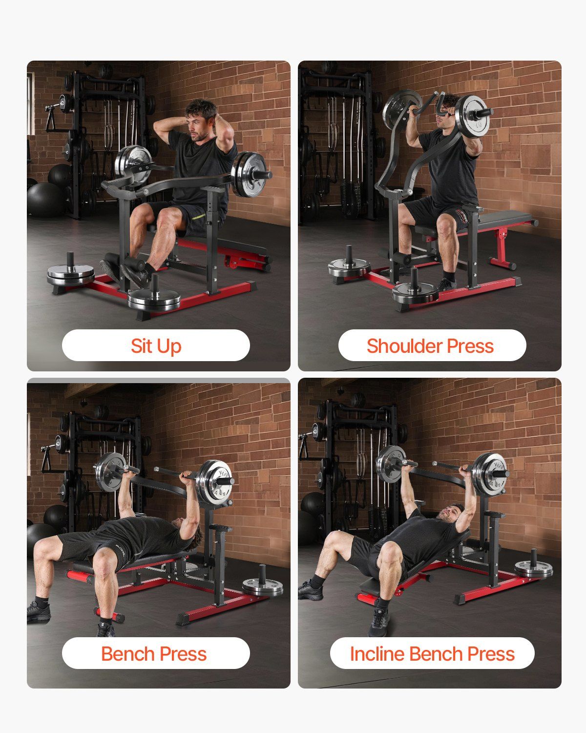Chest Press Machine, 450 LBS Bench Press Set, Adjustable Flat Incline Bench with Independent Converging Arms, Upper Chest Equipment, Fitness Home Gym Equipment for Chest, AB Workouts, Shoulder