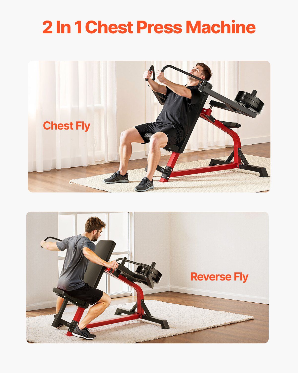 Incline Chest Fly and Rear Delt Fly Machine, 450 LBS Chest Machine, Adjustable Fitness Chest Bench Set, Home Gym Equipment for Upper Body Strength Training Machine