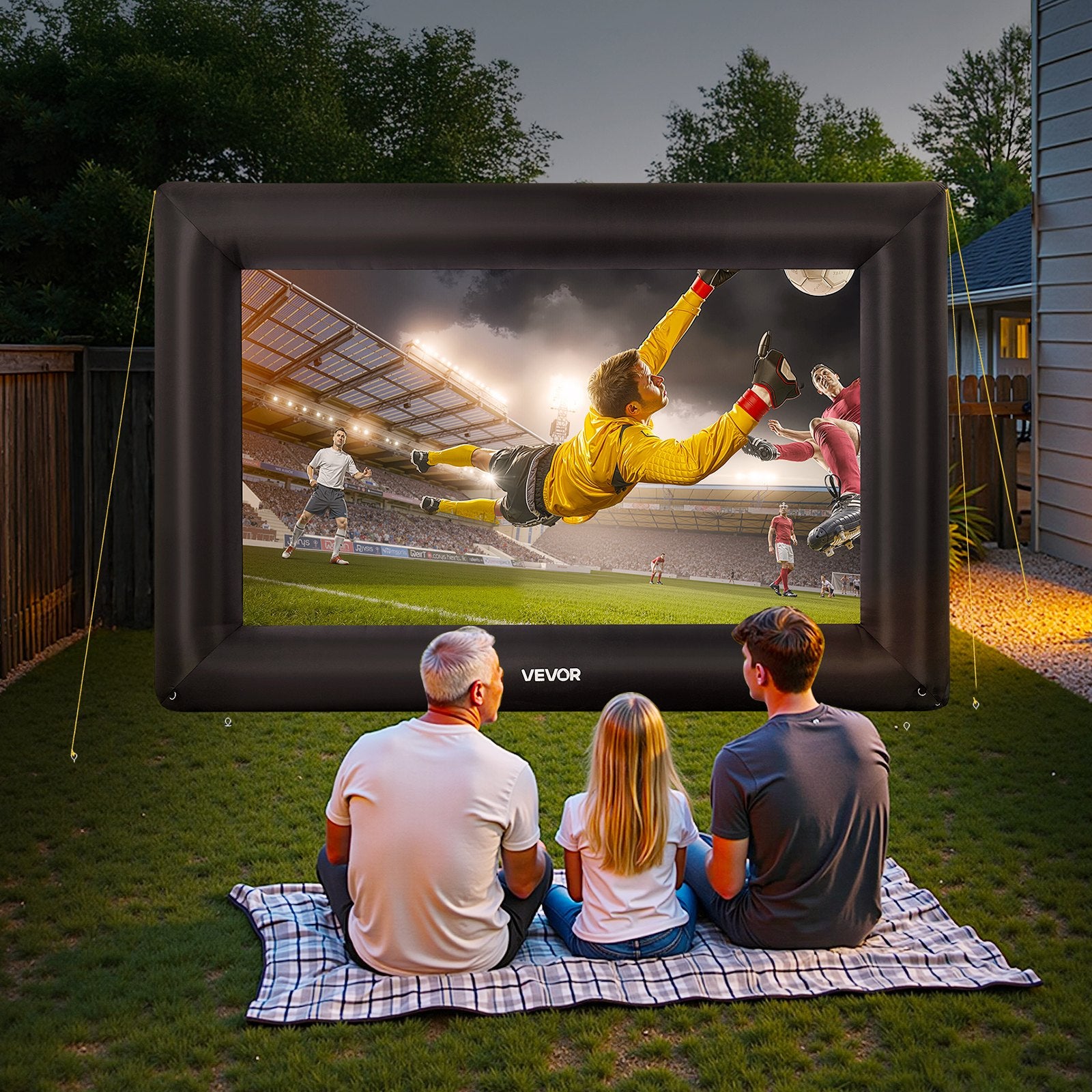 VEVOR 16 ft Inflatable Movie Screen 16:9 600D Movie Projector with Portable Bag