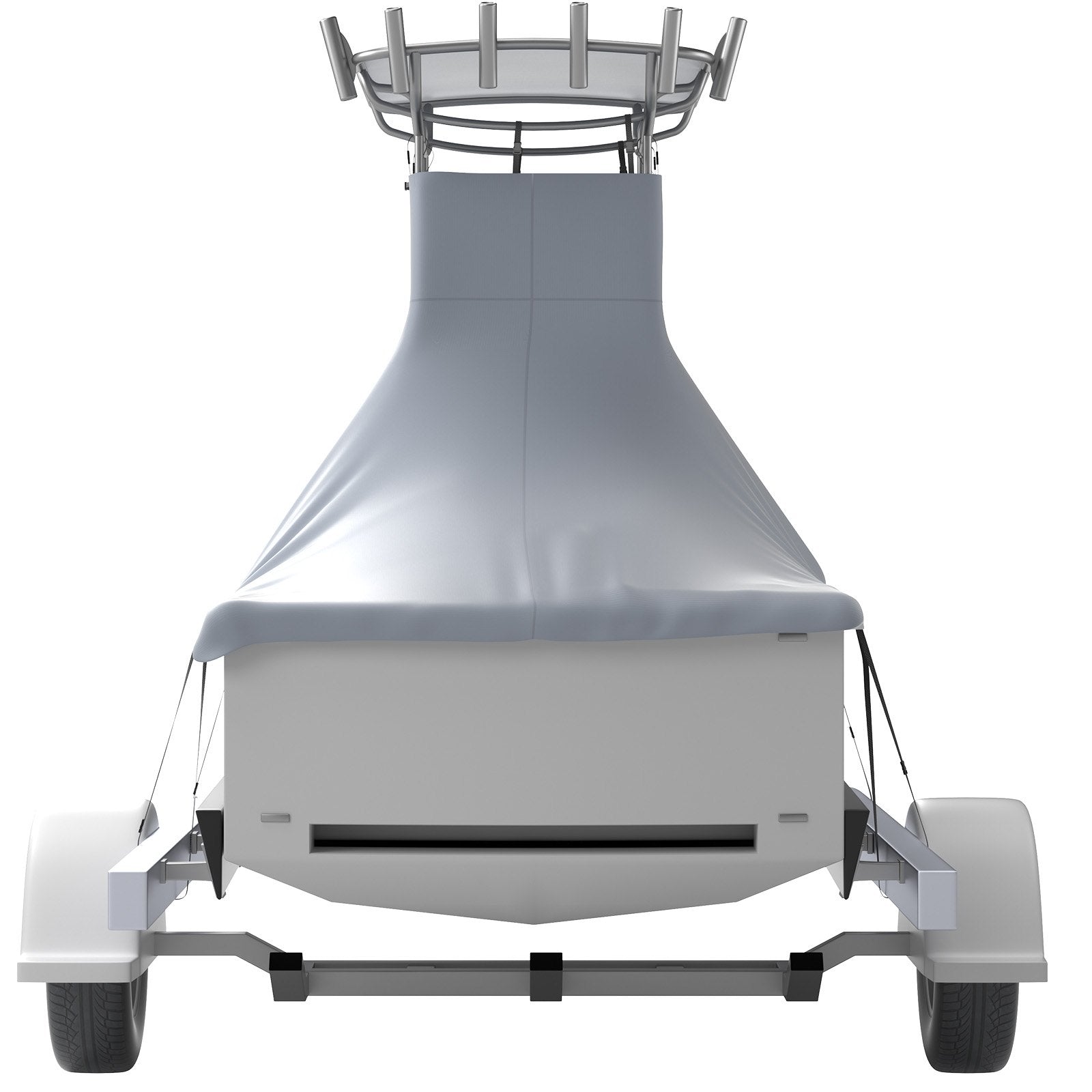 VEVOR T-Top Boat Cover, Fit for 20\'-22\' Boat, Heavy Duty 600D Marine Grade Oxford Hard Top Cover, UV Resistant Waterproof Center Console Boat Cover with 2 Support Poles and 7 Wind-Proof Straps, Gray