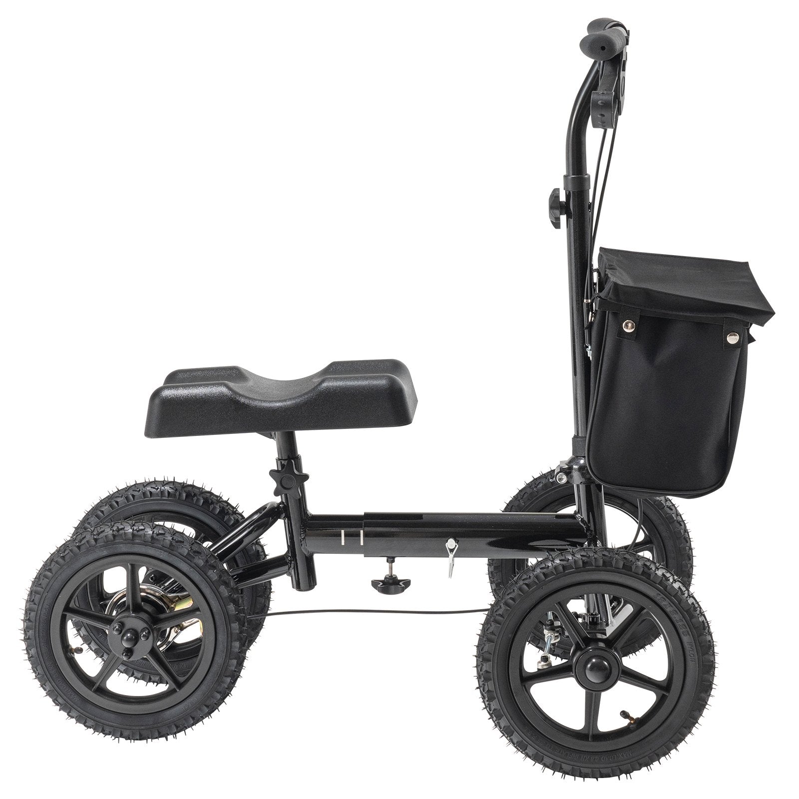 VEVOR Folding Knee Scooter, Aluminum Steerable Knee Walker with Height-Adjustable Handlebar & Knee Pad, 12" All-Terrain Wheels, Dual Brakes, Leg Recovery Scooter for Broken Ankle Foot Injuries, 159KG