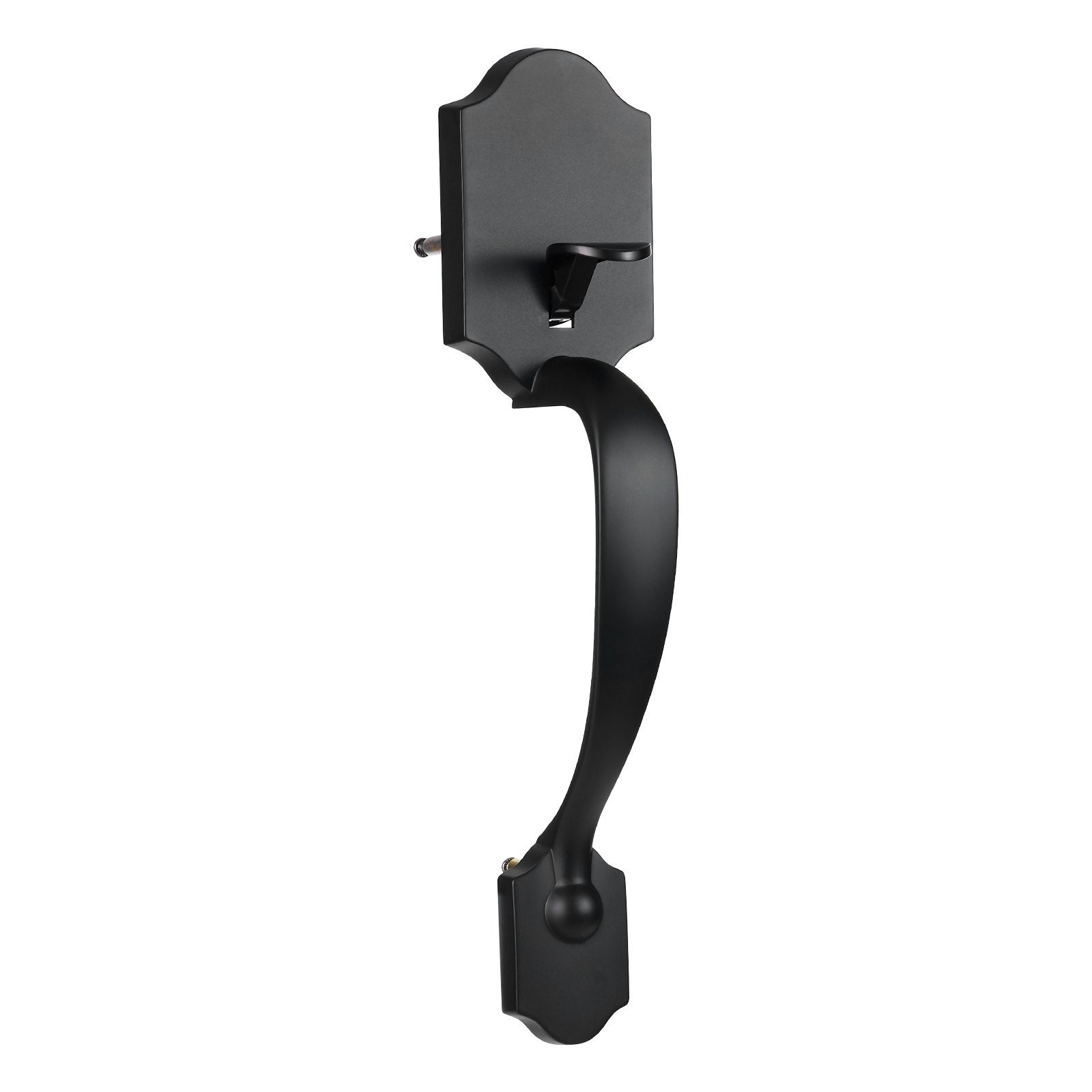 VEVOR Front Door Handle and Deadbolt Set, Matte Black Front Door Lock Set with Interior Knob, Single Cylinder Handleset Adjustable Hole Spacing, for Right and Left Handed Entrance and Front Door