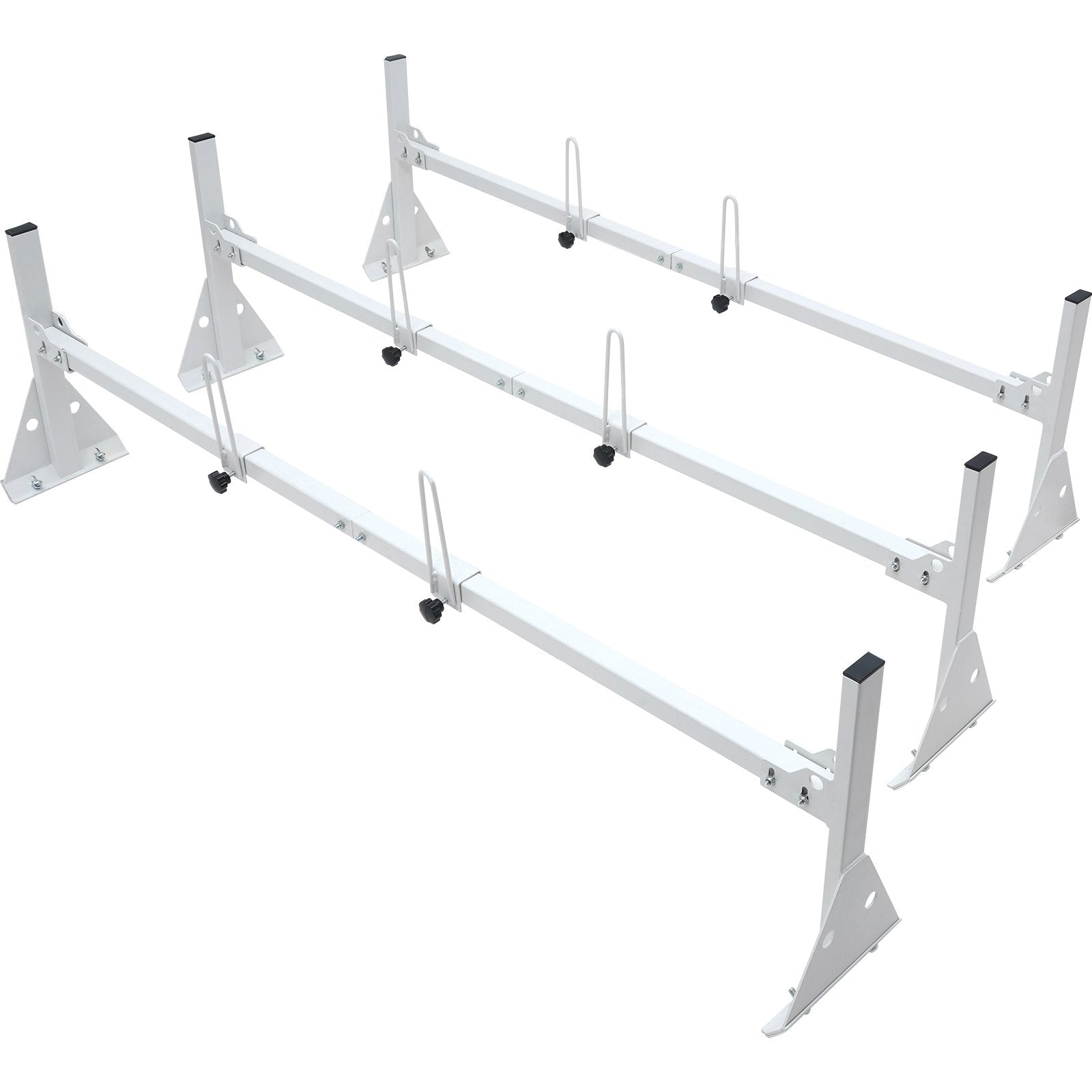VEVOR 3-Bar Van Roof Ladder Rack Adjustable 56.3"-61.4" for Full-Size Vans