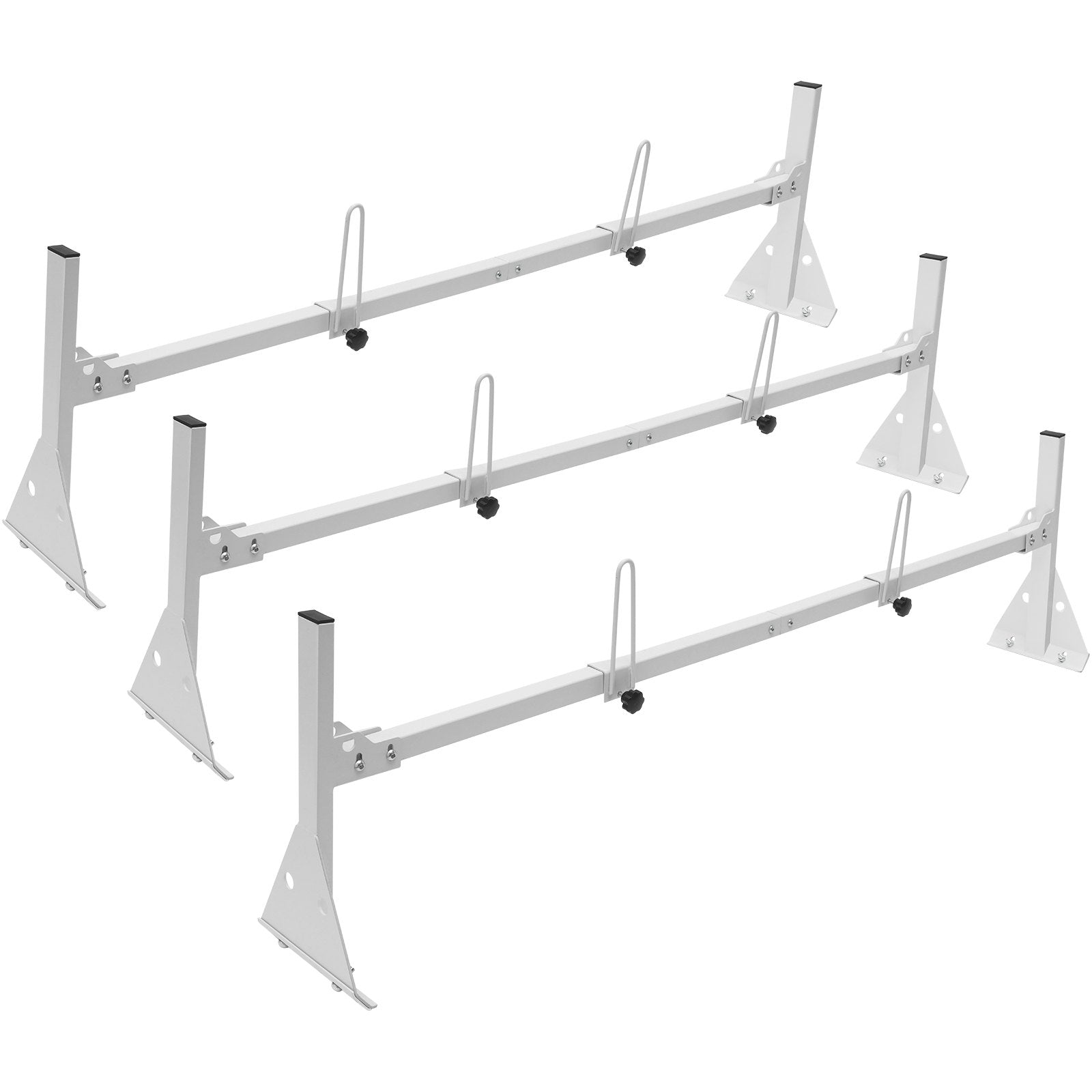 VEVOR 3-Bar Van Roof Ladder Rack Adjustable 56.3"-61.4" for Full-Size Vans