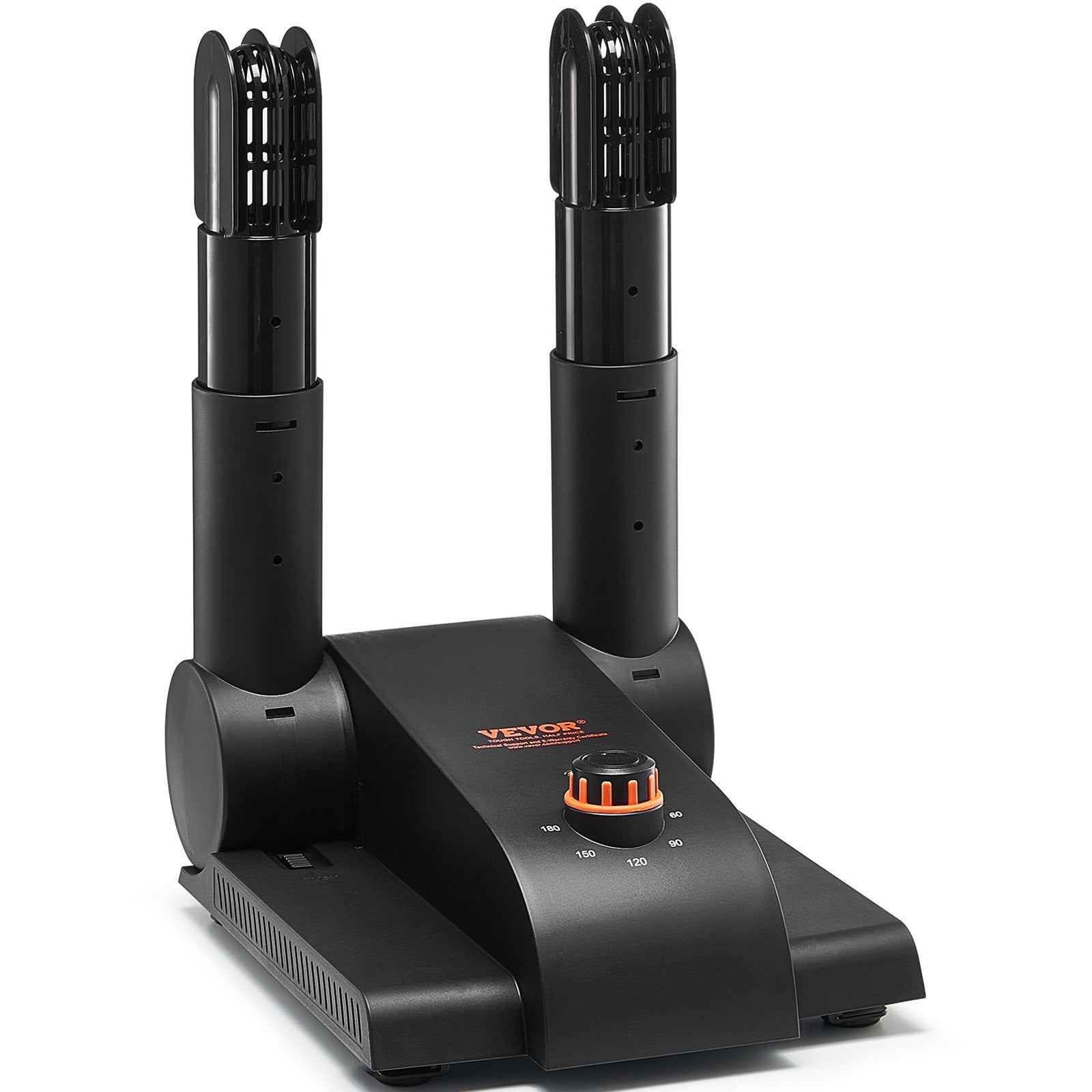 VEVOR Foldable 2-Tube Shoe Dryer Boot Dryer with Heat Blower Black & Orange