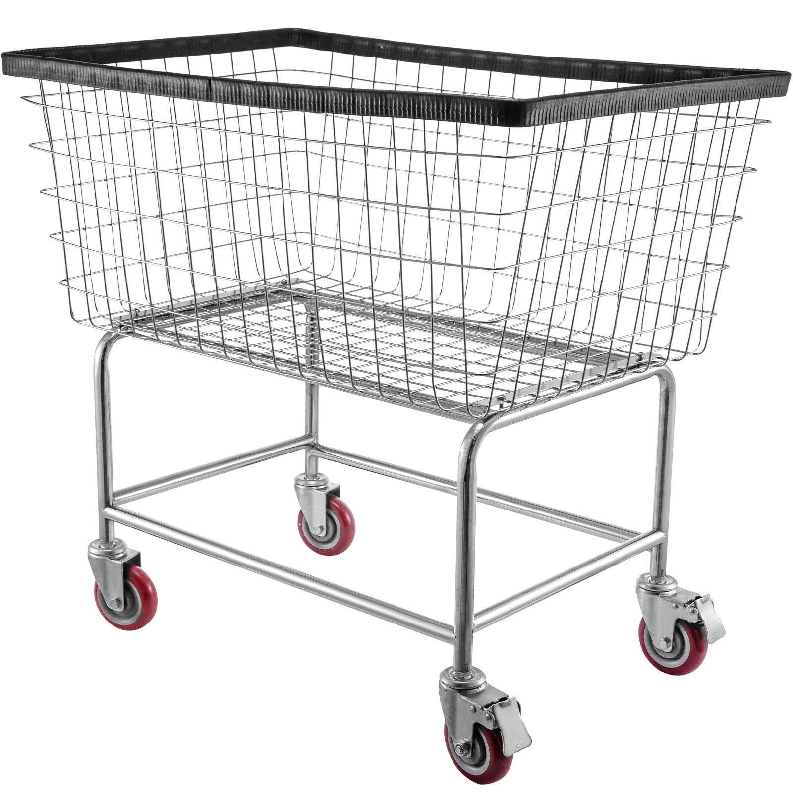 VEVOR Wire Laundry Cart Wire Laundry Basket 4.5 Bushel Heavy Duty w/ 5'' Wheels