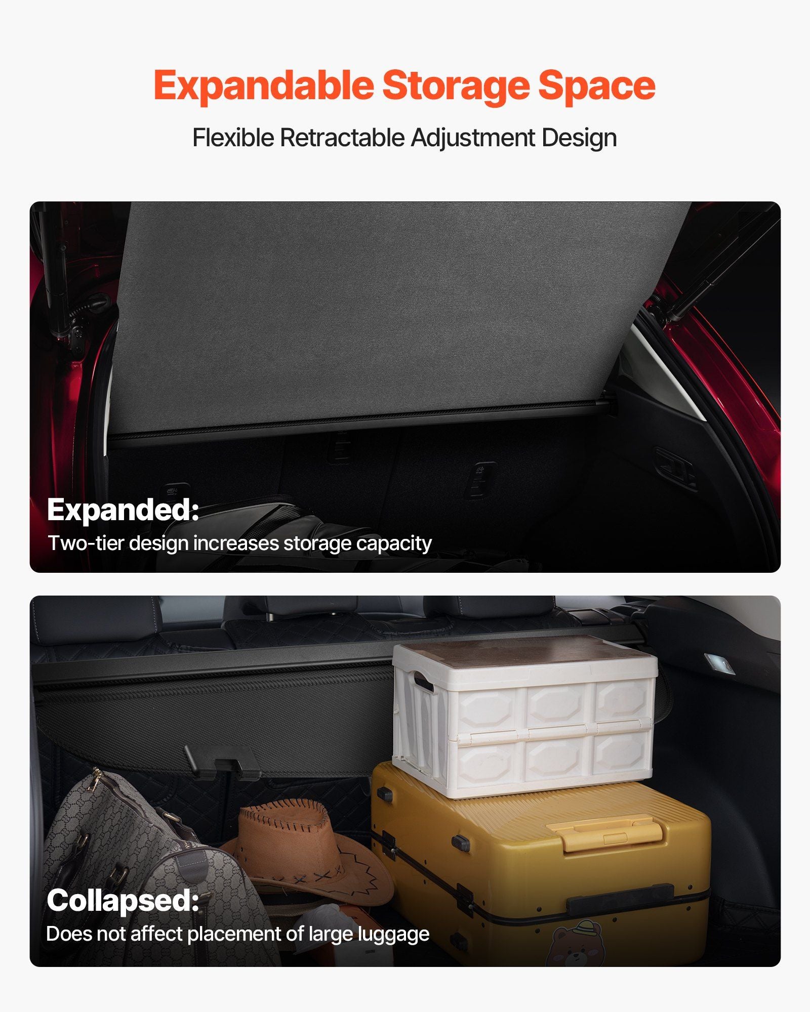 Retractable Cargo Cover, Upgraded Carbon Fiber Texture Trunk Cover, Anti-Peeping Luggage Privacy Shield, Easy Installation Security Shade Car Accessories, for Mazda CX-5 2017-2025 5-Seater