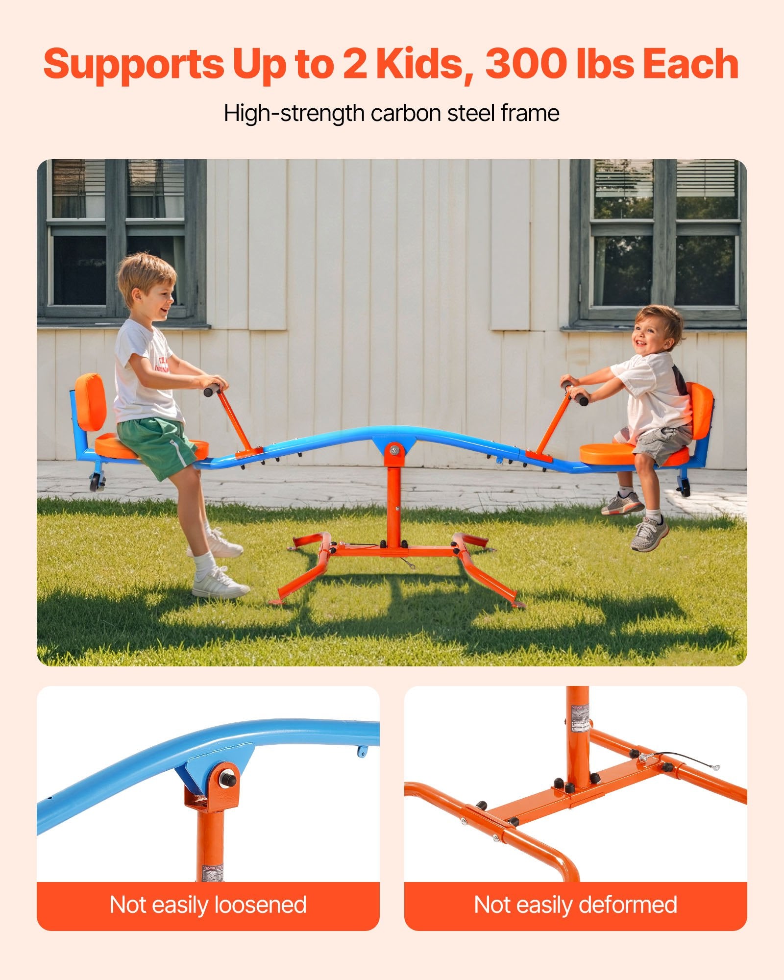 VEVOR Kids Seesaw 136 kg Capacity 360 Degrees Rotating Teeter Totter Aged 3+