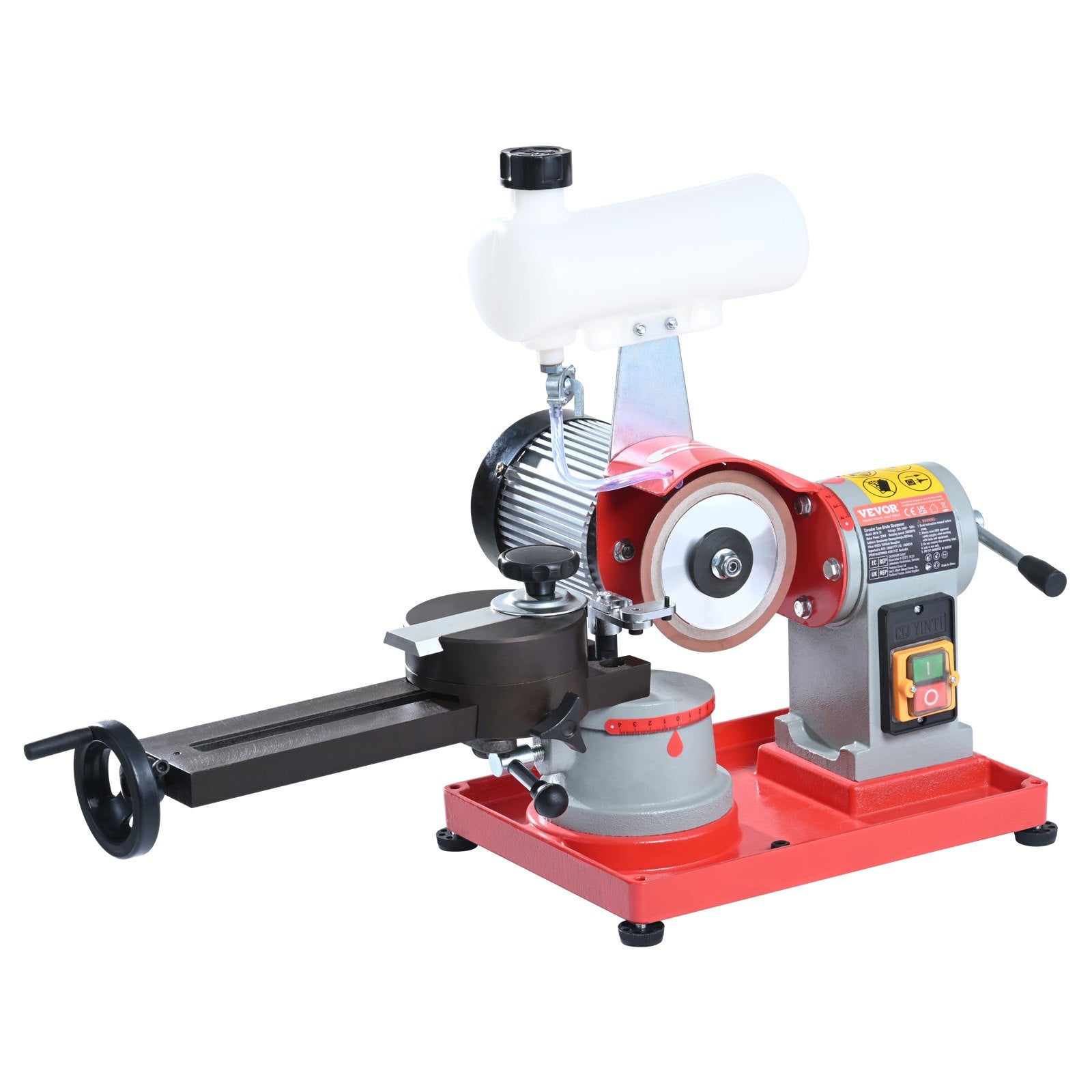 VEVOR Circular Saw Blade Sharpener, 370W Saw Blade Grinding with Water Injection, Water Injection Circular Saw Blade Sharpening & 6 Saw Centerings, 5-inch Grinding Wheel for Carbide Tipped Saw Blades