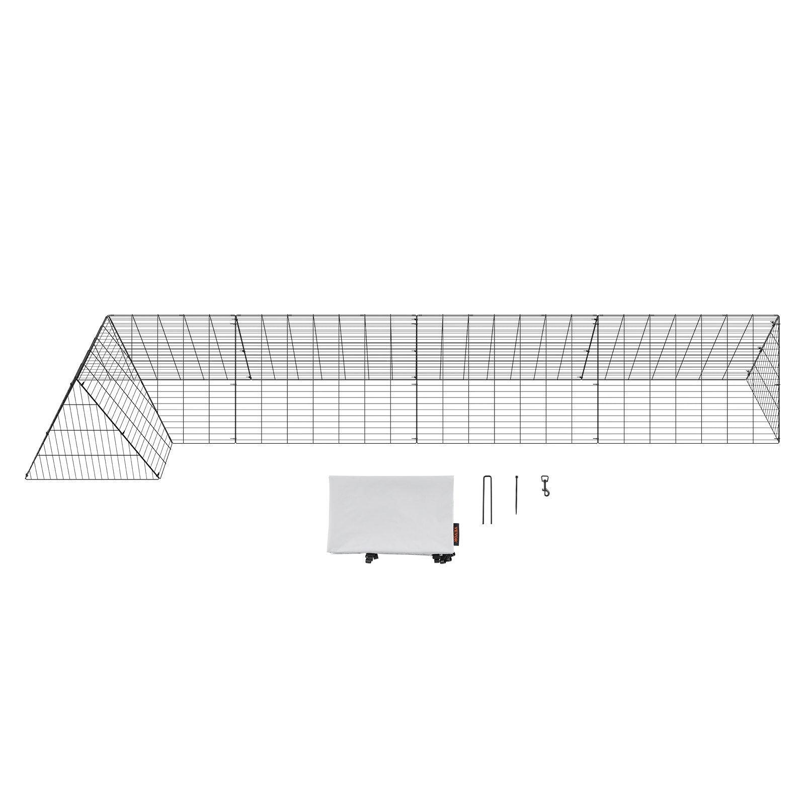 VEVOR Chicken Tunnels, 400x100x61.5 cm(LxWxH) Chicken Tunnels for Yard, Portable Chicken Tunnels for Outside with Corner Frames, Chicken Coop Run, Suitable for Chickens, Ducks, Rabbits