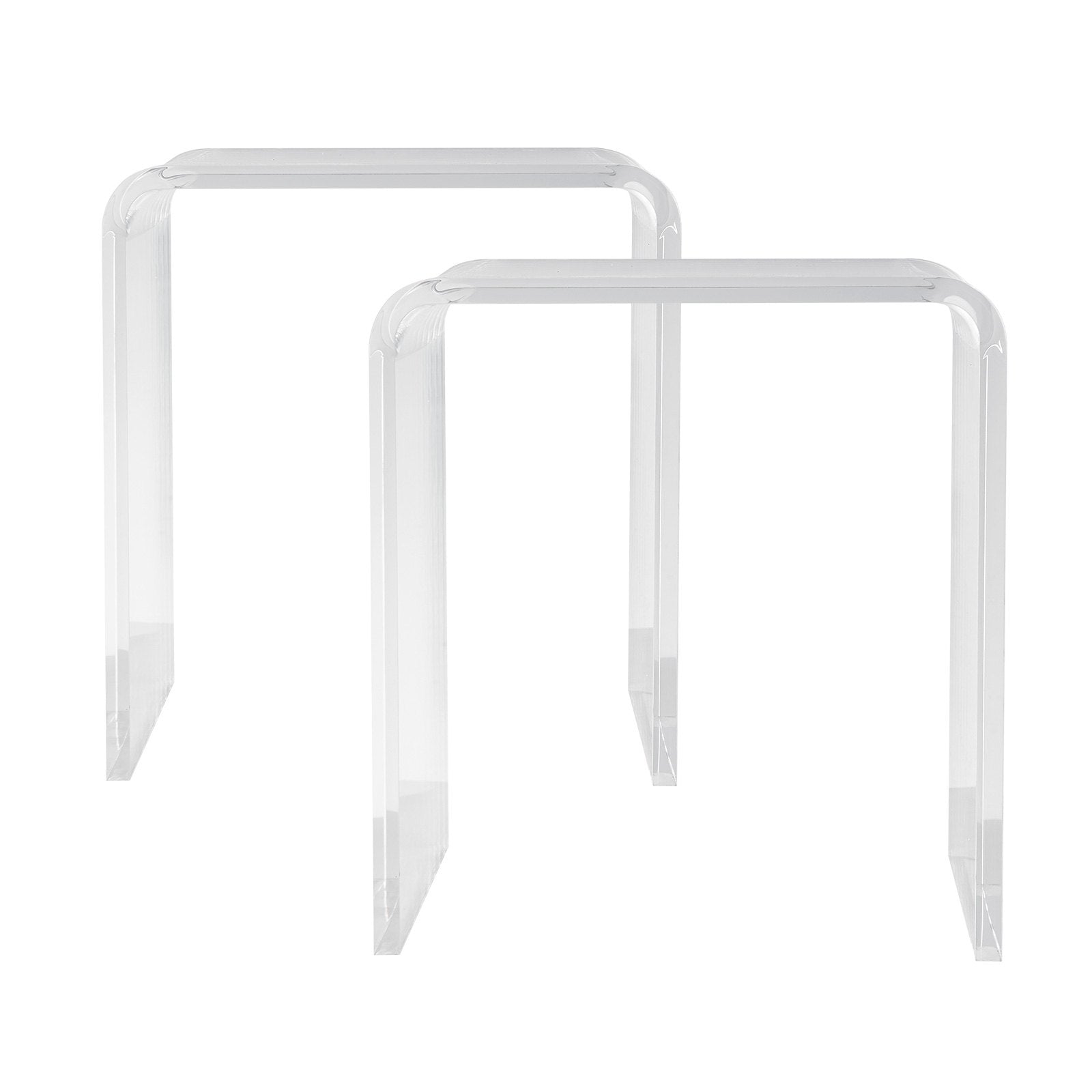 VEVOR Acrylic End Table, 2 pcs C-Shaped Lucite Side Tables, Clear Acrylic Side Table for Drink, Food, Snack used in Living Room, Bedroom, and Study