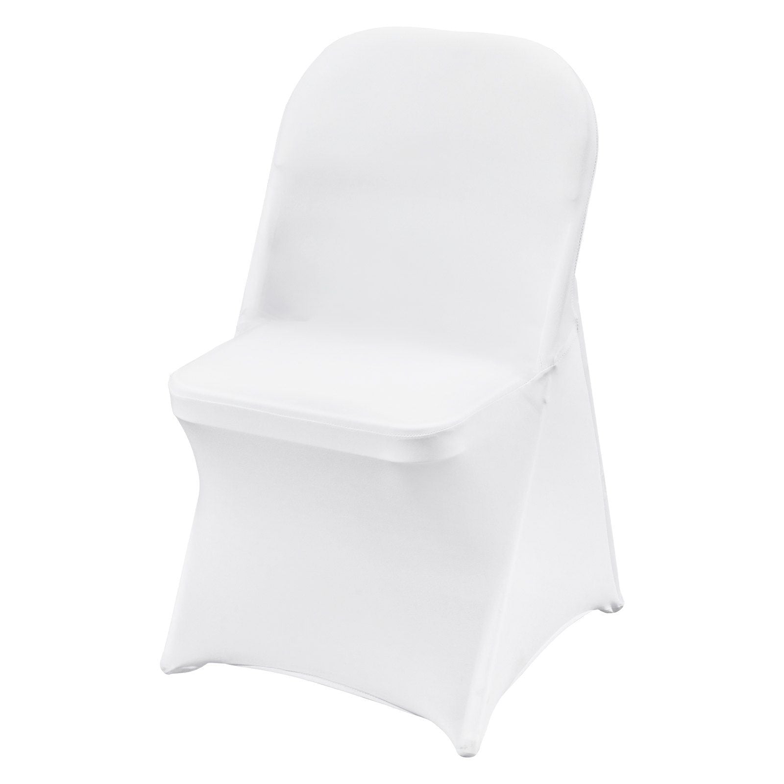 Stretch Spandex Folding Chair Covers, Universal Fitted Chair Cover, Removable Washable Protective Slipcovers, for Wedding, Holiday, Banquet, Party, Celebration, Dining (50PCS White)