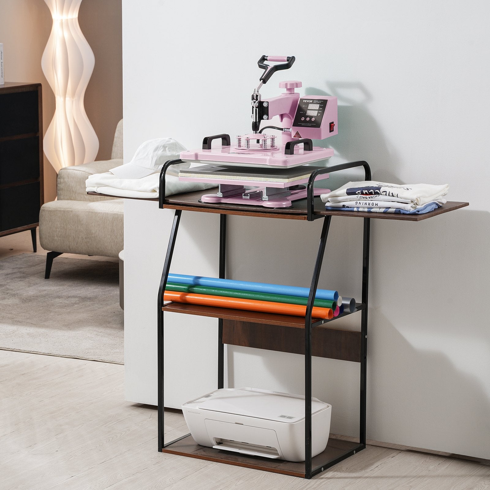 VEVOR Heat Press Machine 12x15 in 5 in 1 with 30oz Tumbler Press T-Shirts Pink