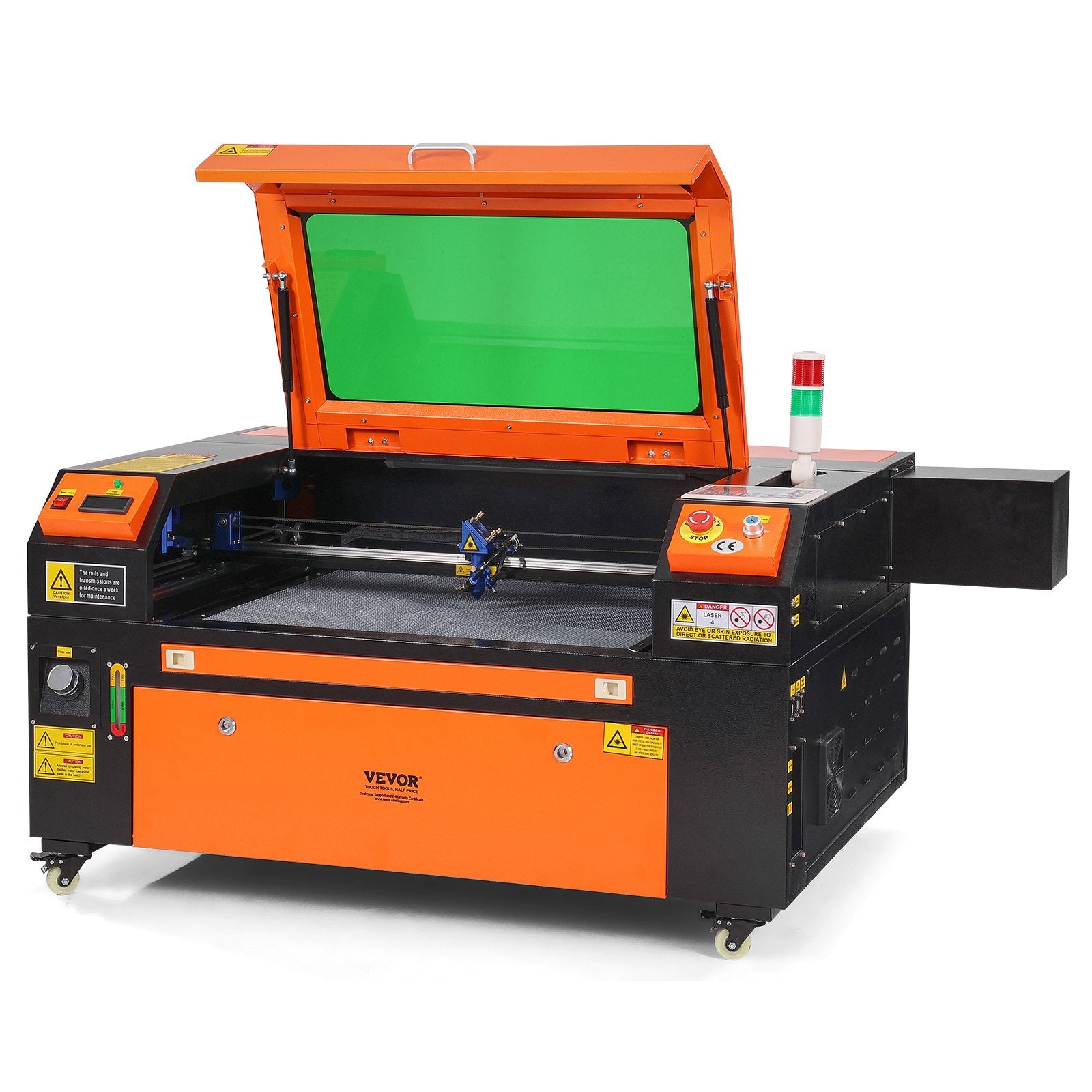 VEVOR 80W CO2 Laser Engraver, 500 x 700 mm, 19.7 IPS Laser Cutter Machine with 2-Way Pass Air Assist, Compatible with LightBurn, CorelDRAW, AutoCAD, Windows, Mac OS, Linux, for Wood Acrylic Fabric