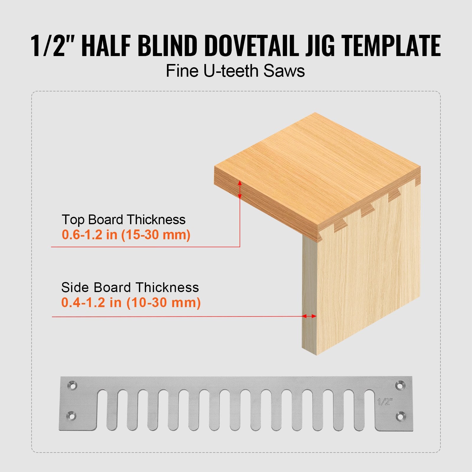 VEVOR Dovetail Jig, 310 mm Width, Dove Tailing Router Jigs with 4 Router Bits & 6 Templates, Precise Alignment Dove Tail Jig, Mortise and Tenon Woodworking Tools for Furniture & Wood Cabinet Making