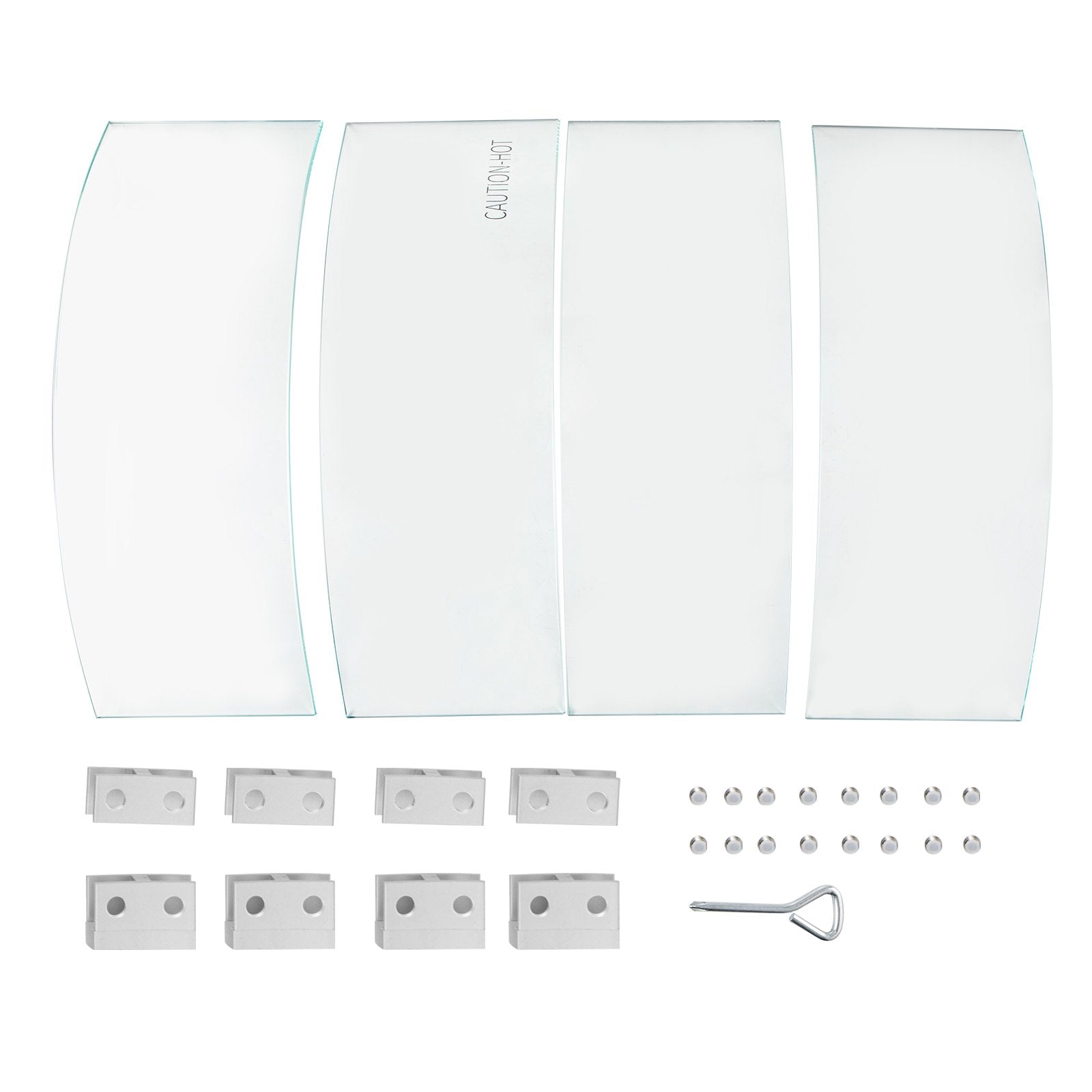 VEVOR Fire Pit Wind Guard, Glass Flame Guard, Round Glass Shield, 1/4-Inch Thick Fire Table, Clear Tempered Glass Flame Guard, Aluminum Alloy Feet for Propane, Gas, Outdoor (23 x 23 x 6 Inch)