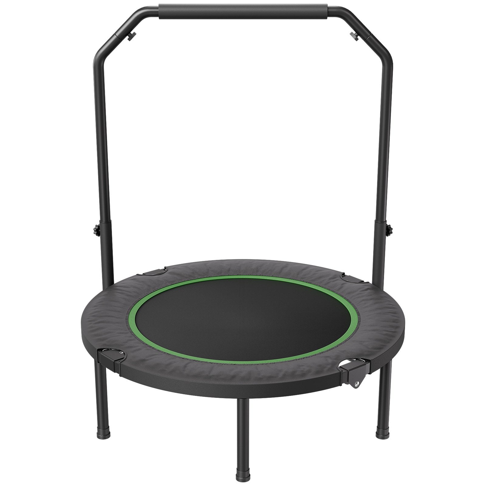 VEVOR Foldable Mini Trampoline, 40 Inch Fitness Rebounder, Max Load 330lbs Exercise Trampoline, Stable & Quiet Trampoline with 4 Level Height Adjustable Foam Handle, for Adults Indoor/Garden Workout