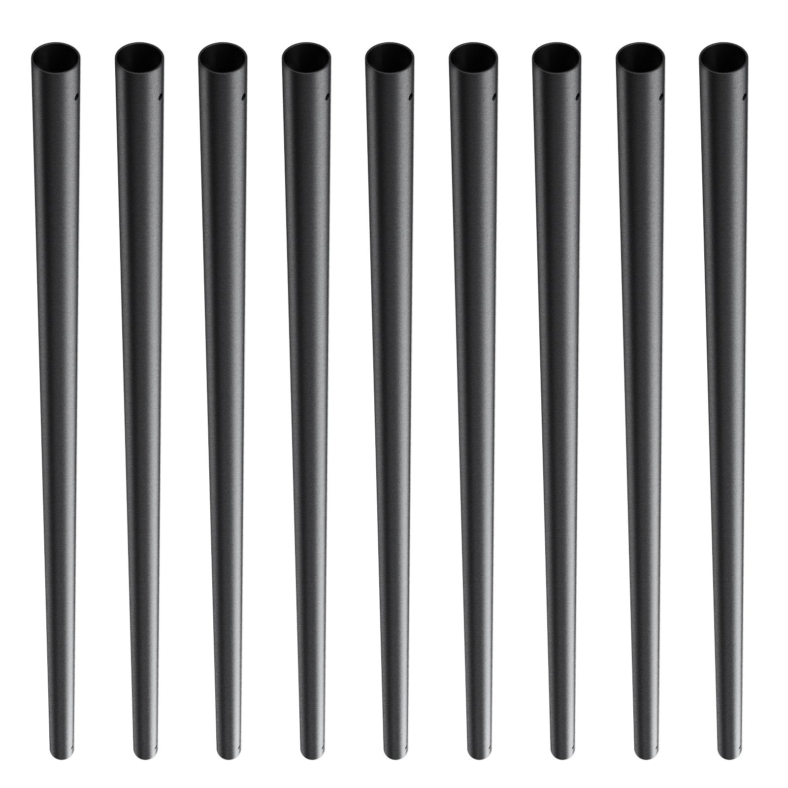 VEVOR Staircase Metal Balusters, 3/4'' Round x 32'' Long Aluminum Decorative Banister Spindles, 101 Pack Deck Baluster with Screws, Classic Hollow Deck Railing Satin Black Powder Coated for Porch